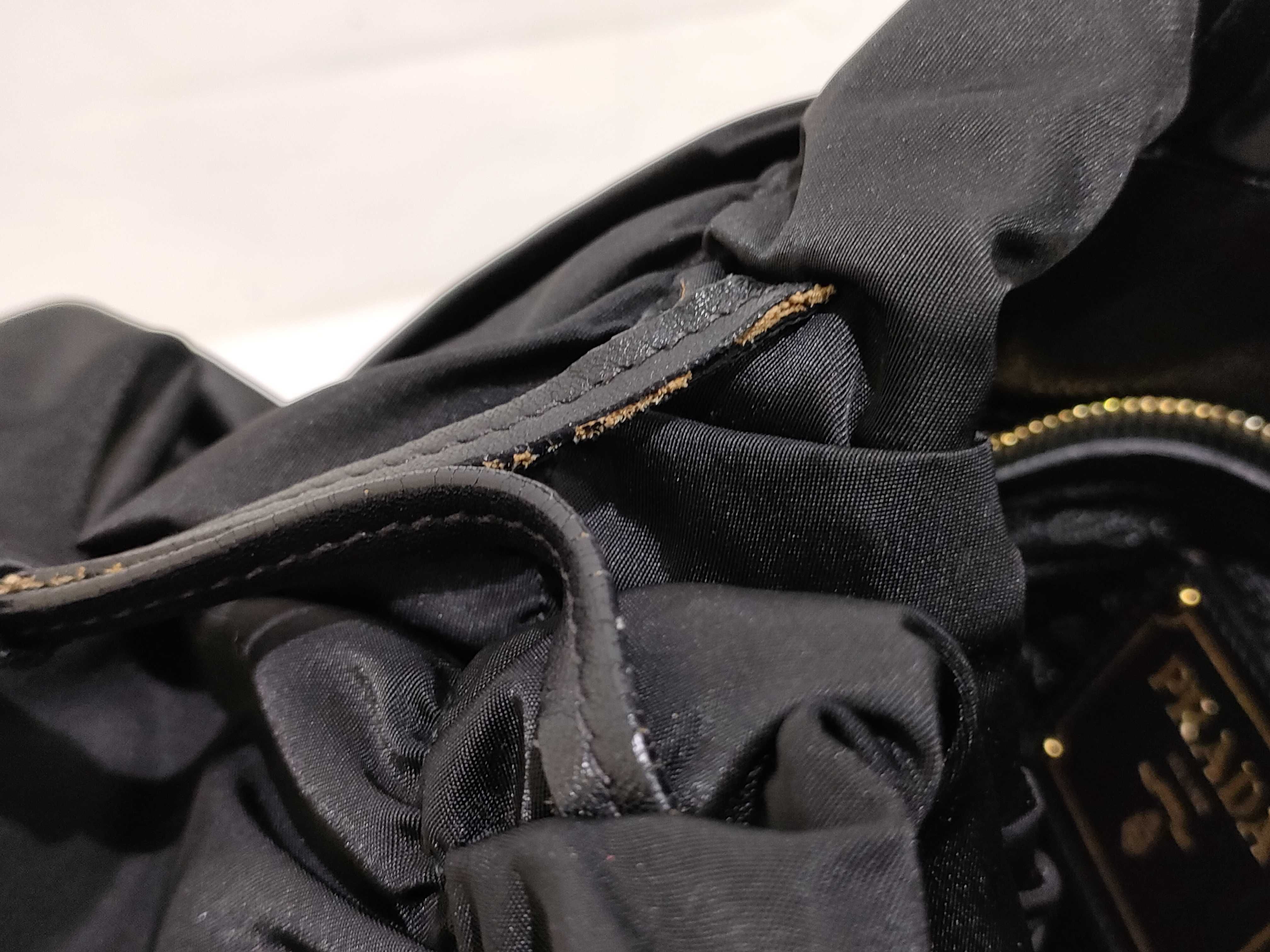 Nylon Prada Tessuto x Leather Tote Bag Black BN1758 Tote Bag — view 11