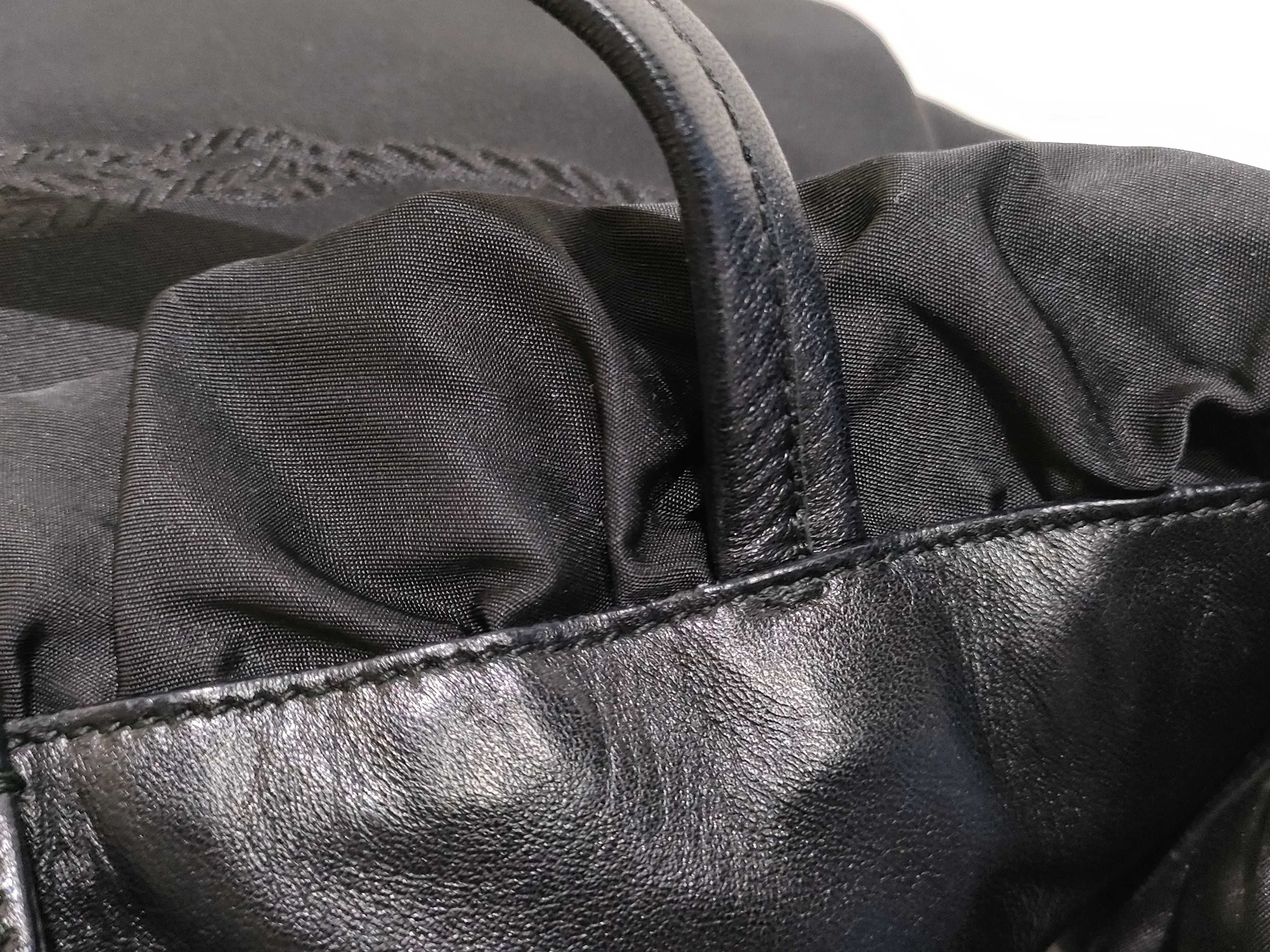 Nylon Prada Tessuto x Leather Tote Bag Black BN1758 Tote Bag — view 5