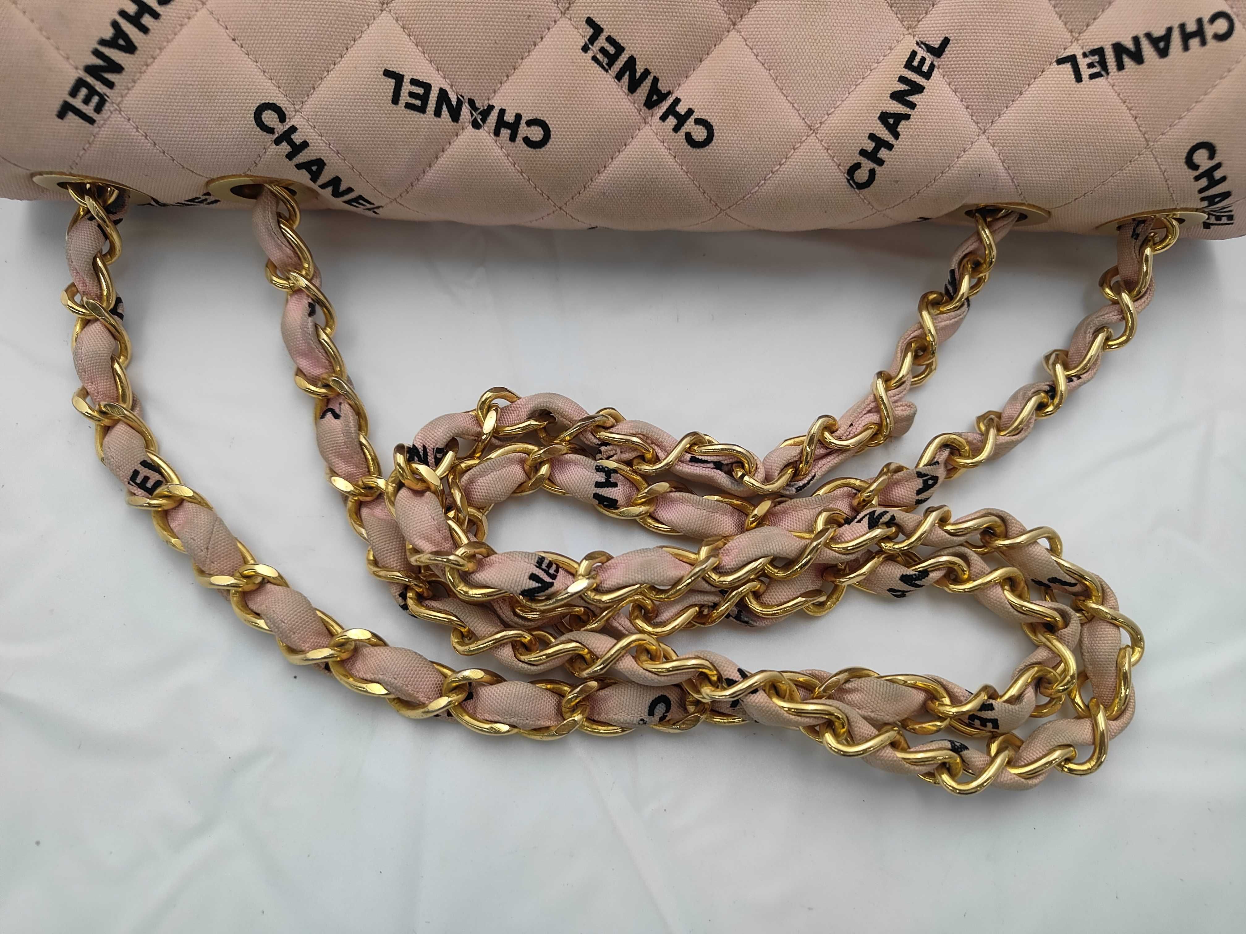 Large Matelassé Cotton Chain Shoulder Bag — view 3