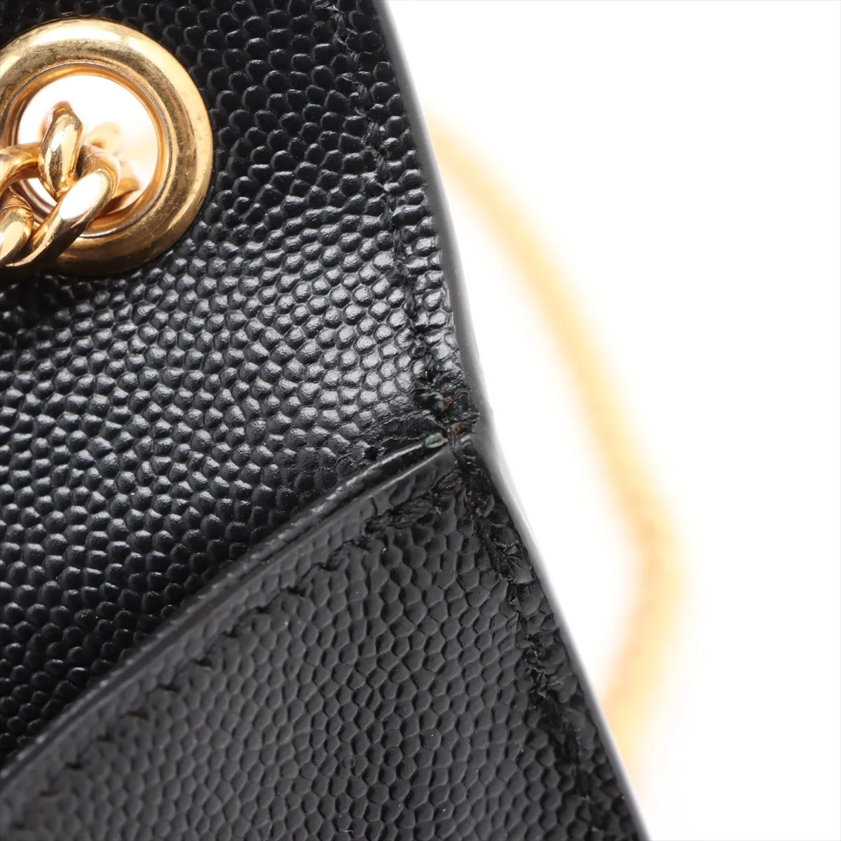Leather Chain Shoulder Bag Black 446754 — view 8