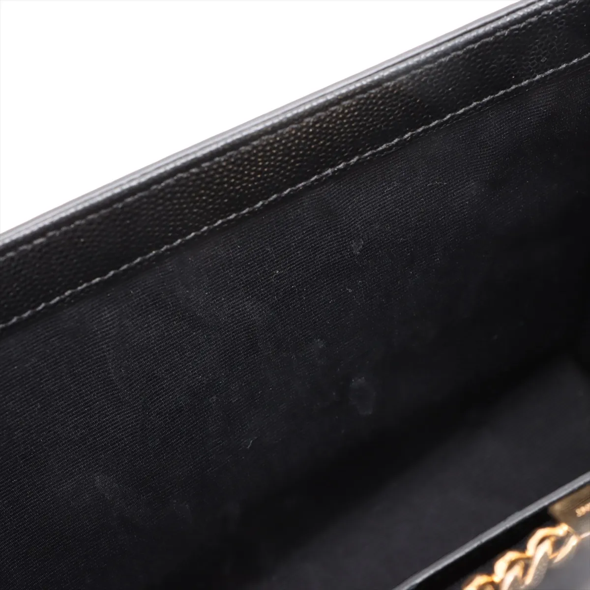 Leather Chain Shoulder Bag Black 446754 — view 9