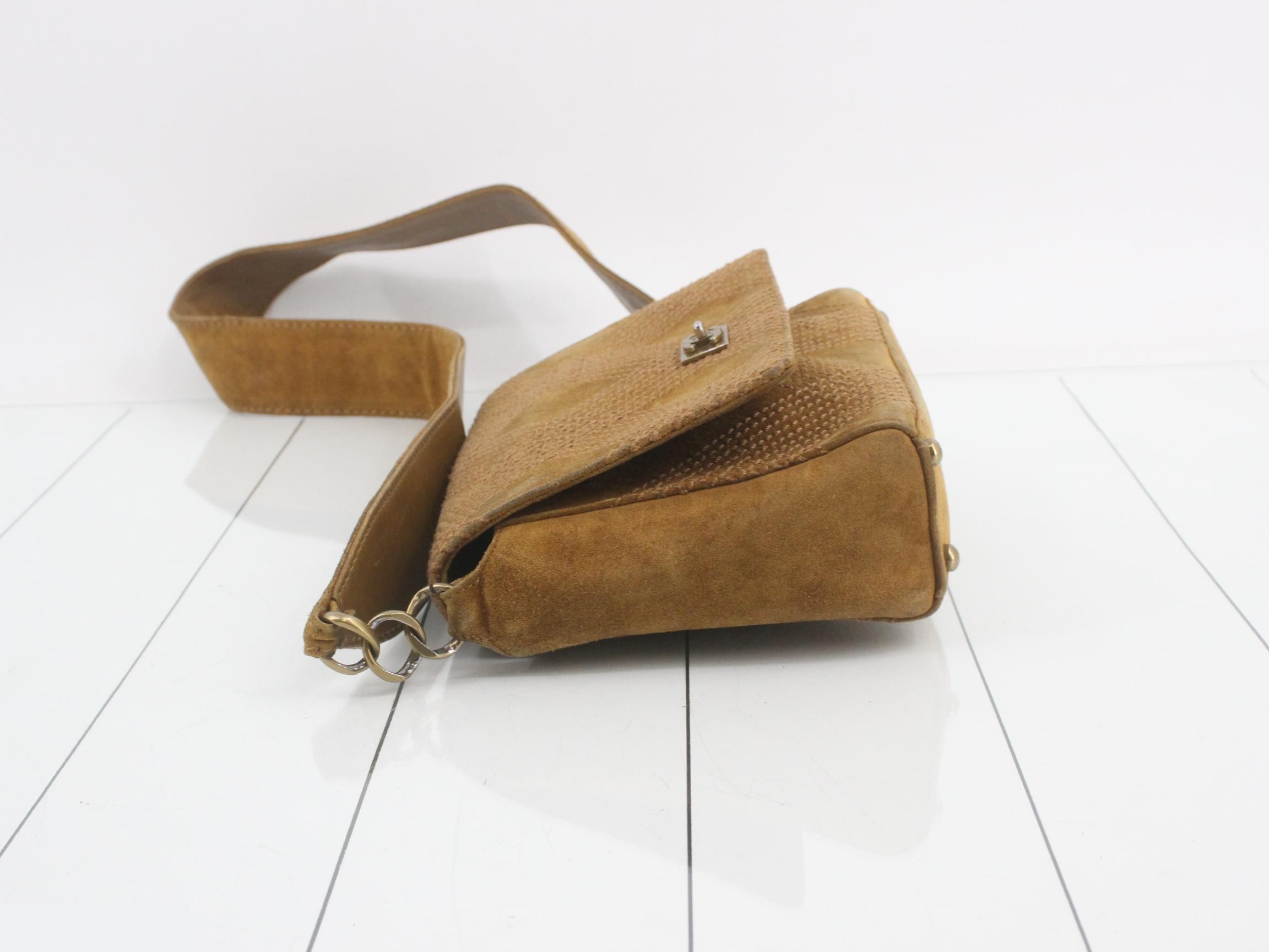 Wild Stitch Suede Shoulder Bag (Brown) — view 4