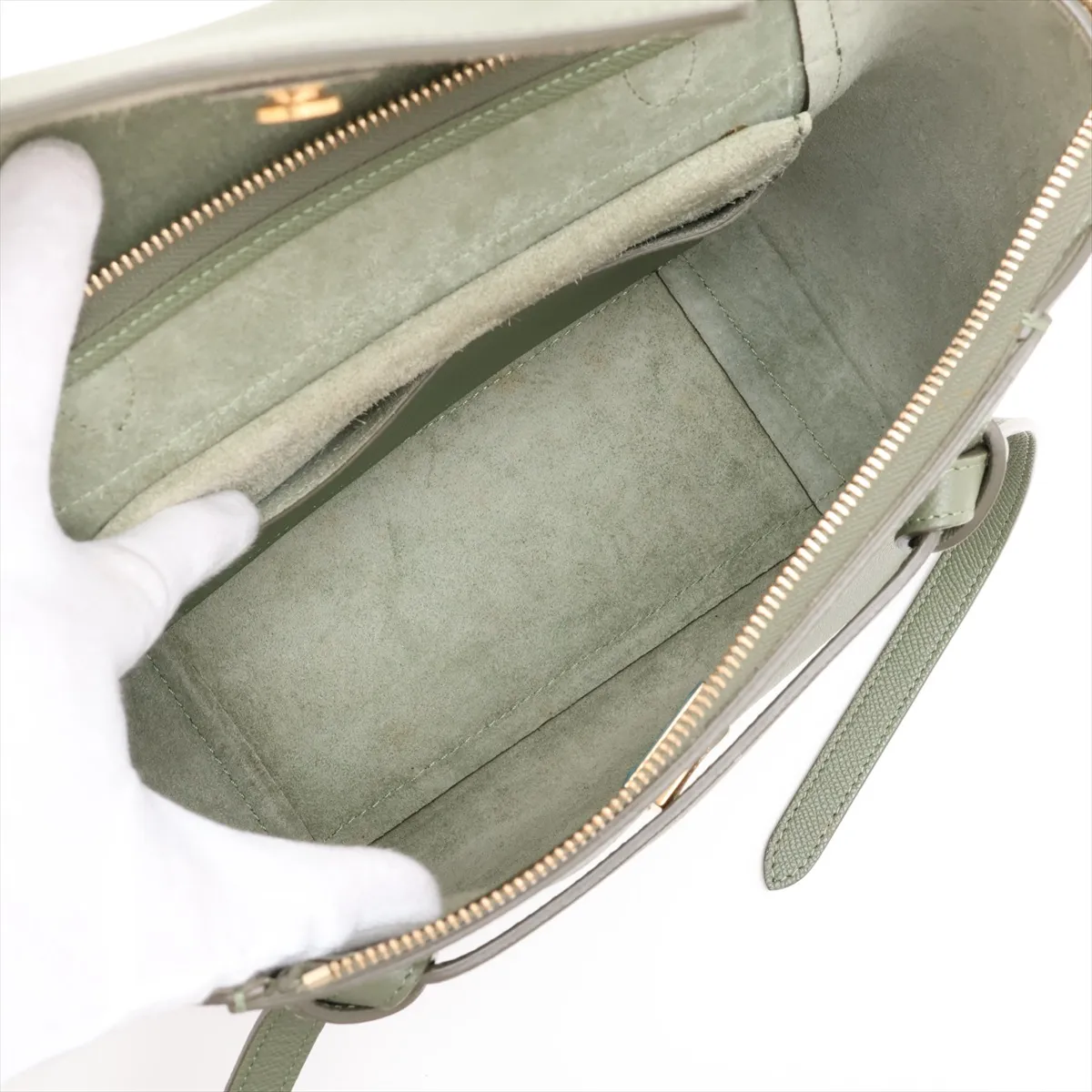 Belt Bag Micro Leather 2-Way Handbag Green — view 8