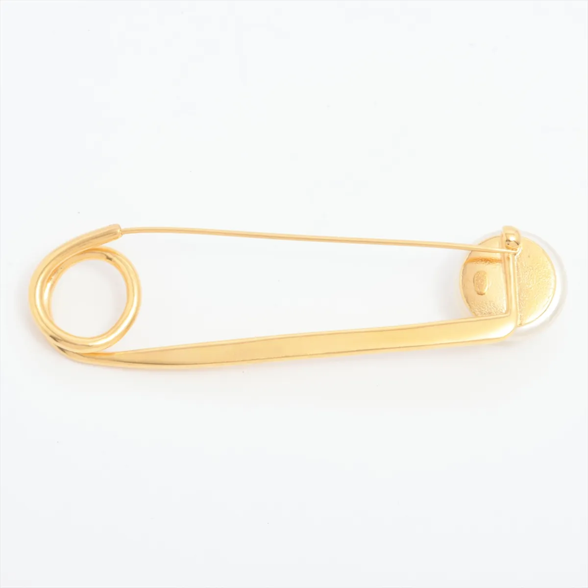 Coco Mark 97P Pin Brooch, GP x Faux Pearl, Gold. Shows — view 2