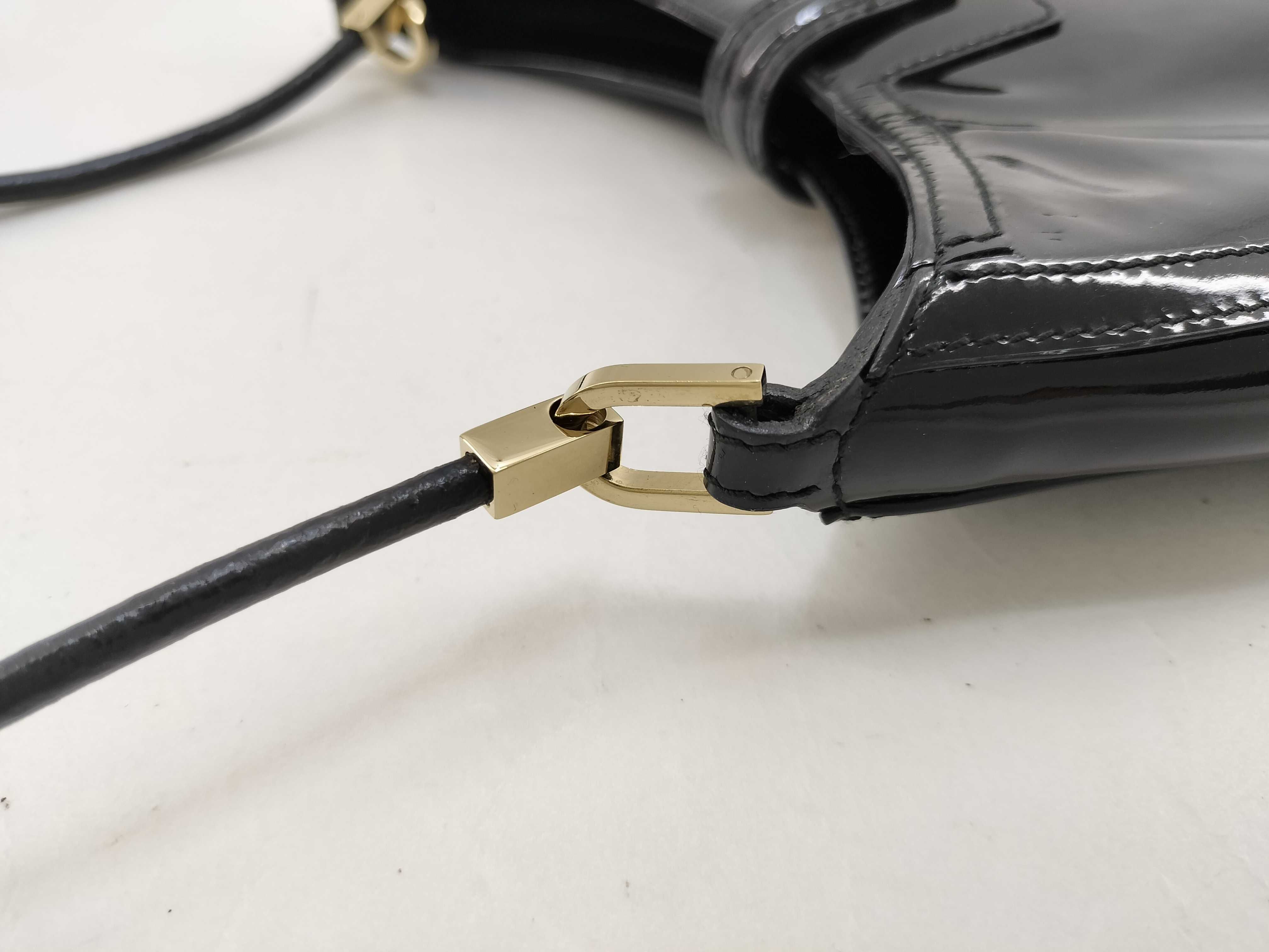 handbag, G logo, patent leather, black shoulder bag — view 6