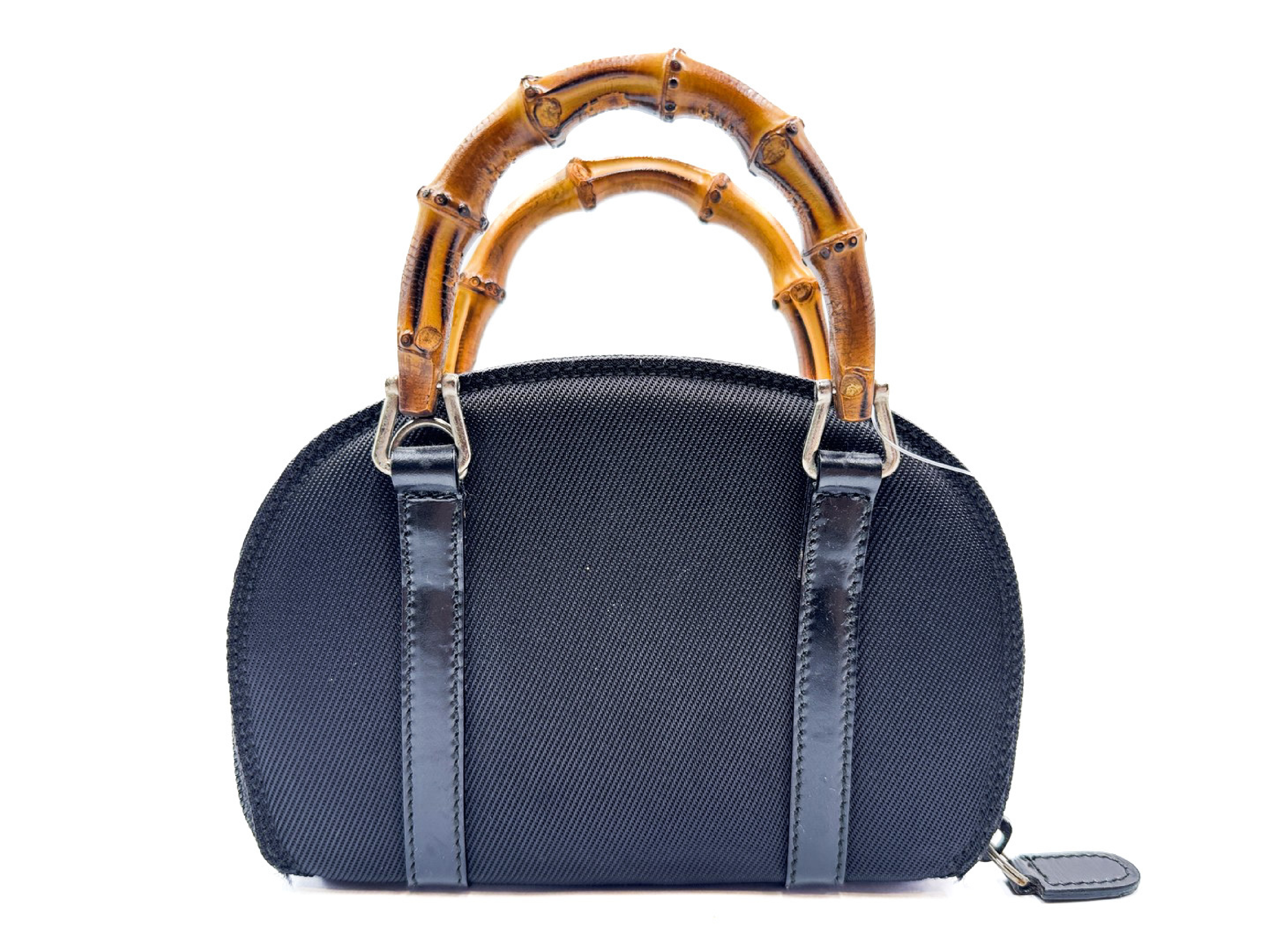 Bamboo Black Handbag with Silver Hardware 059.1705 — view 2