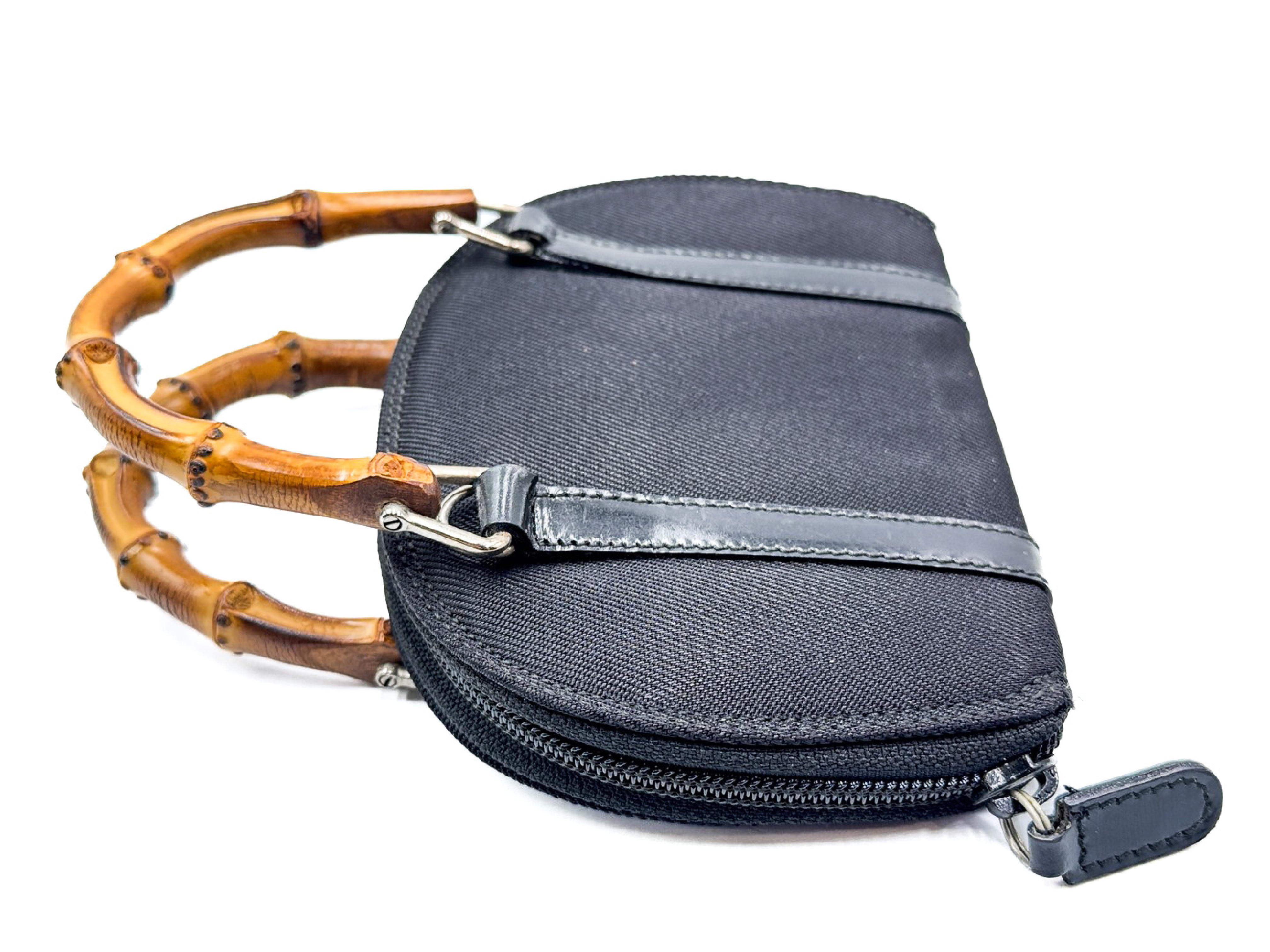 Bamboo Black Handbag with Silver Hardware 059.1705 — view 4