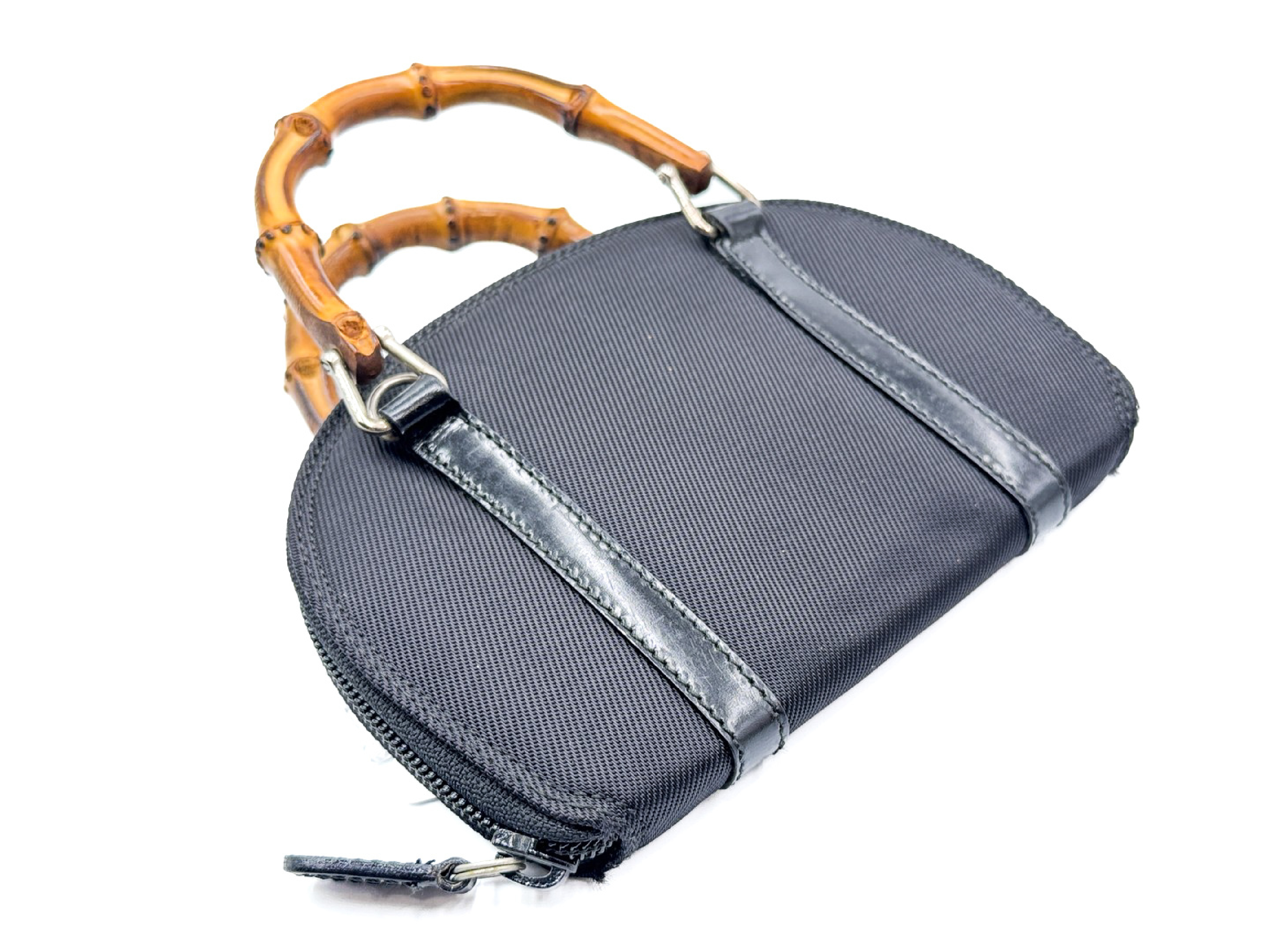 Bamboo Black Handbag with Silver Hardware 059.1705 — view 6