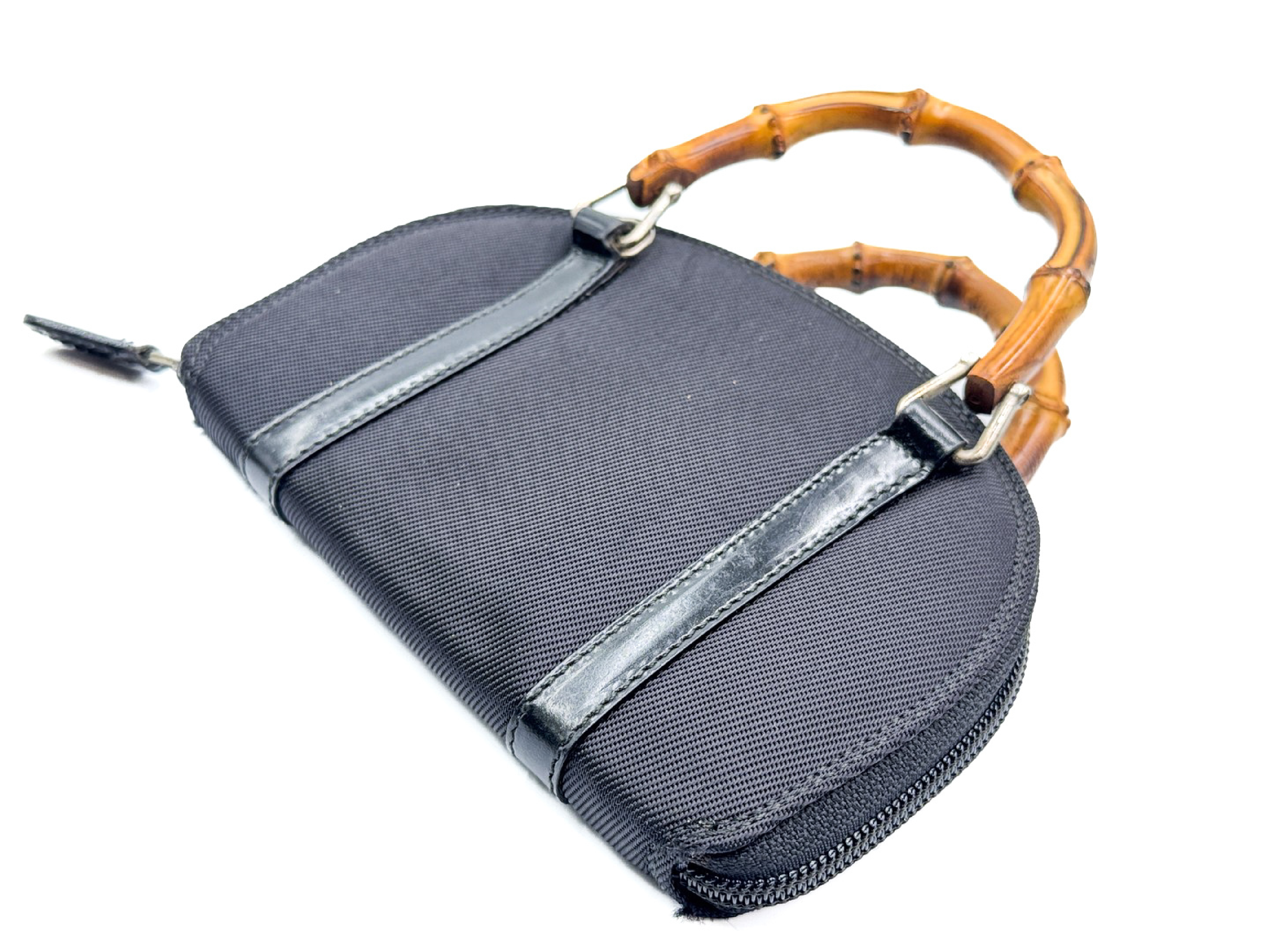 Bamboo Black Handbag with Silver Hardware 059.1705 — view 7