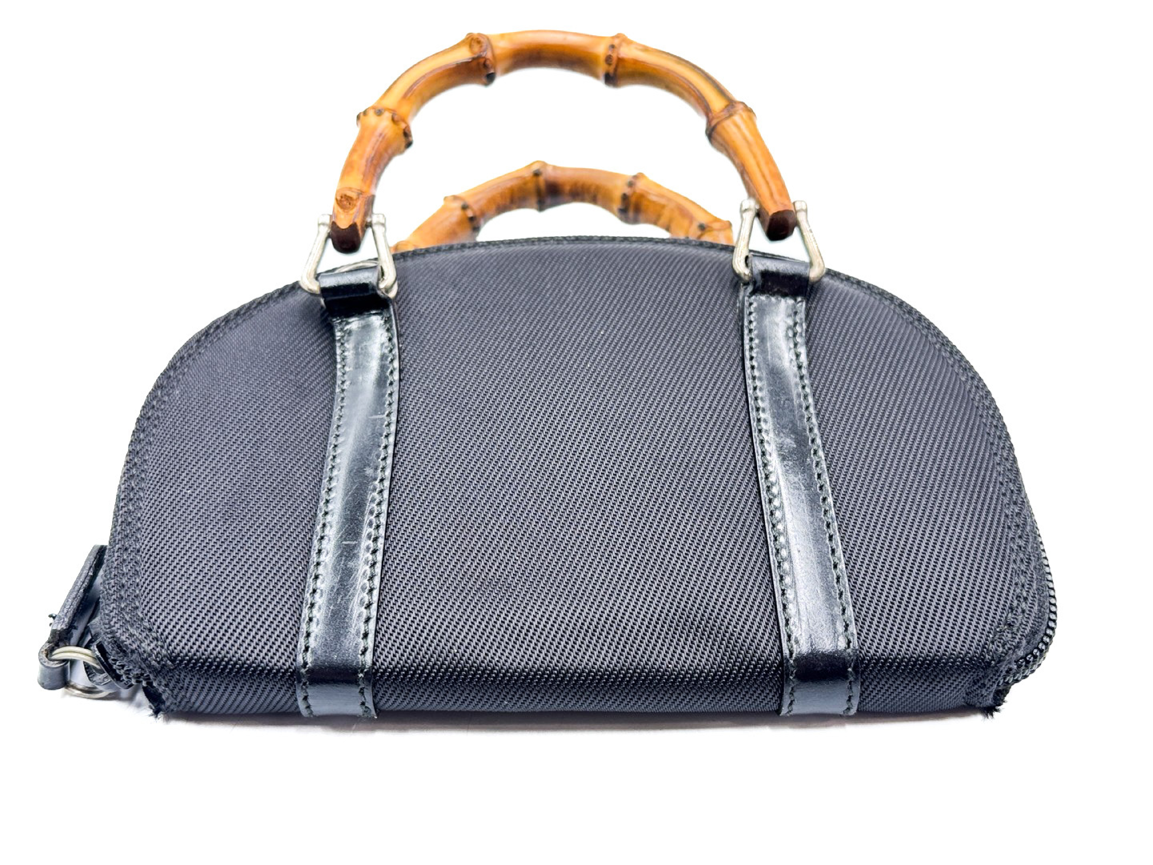 Bamboo Black Handbag with Silver Hardware 059.1705 — view 8