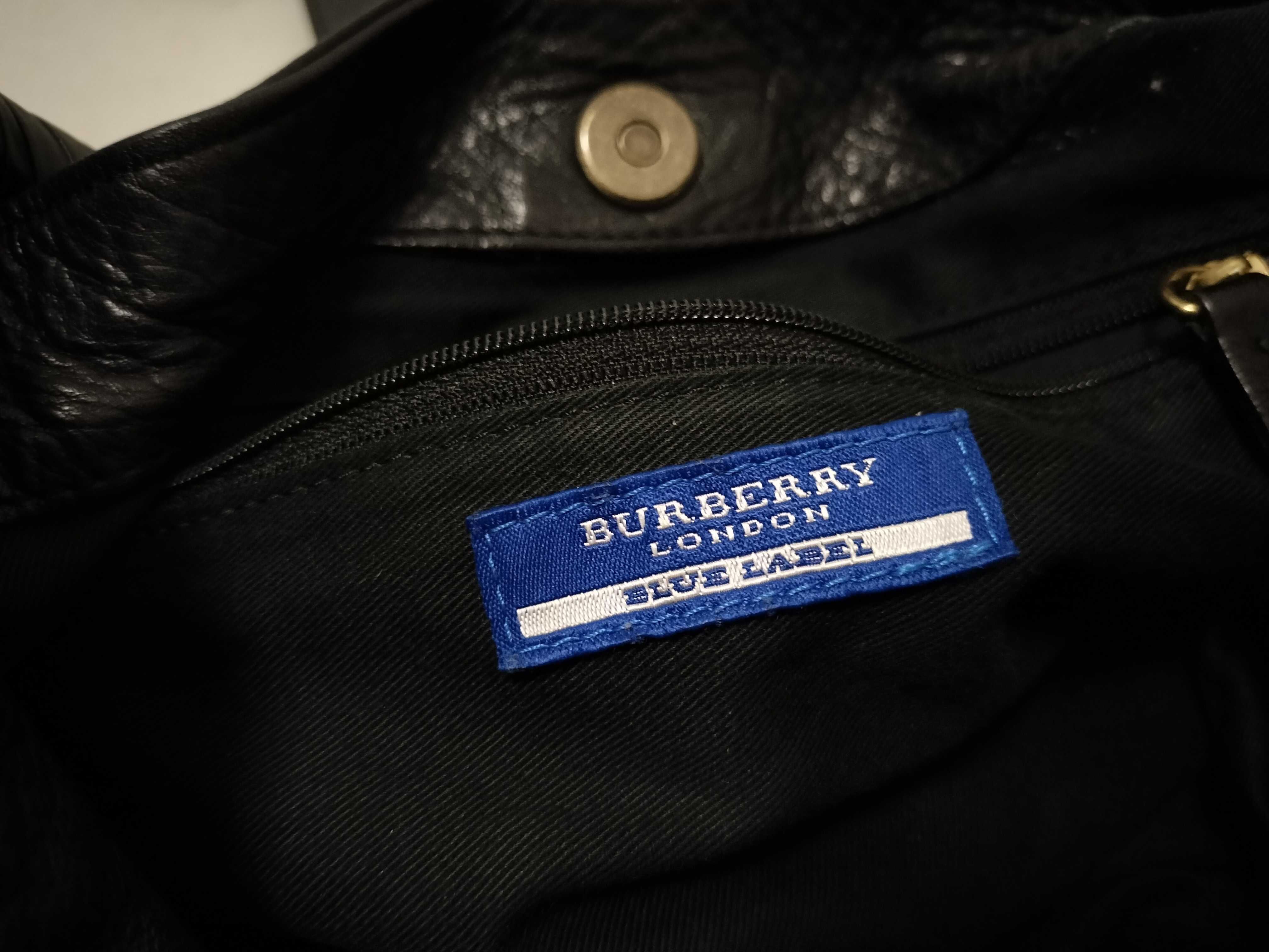 Blue Label Burberry Handbag Leather Black Shoulder Bag — view 12