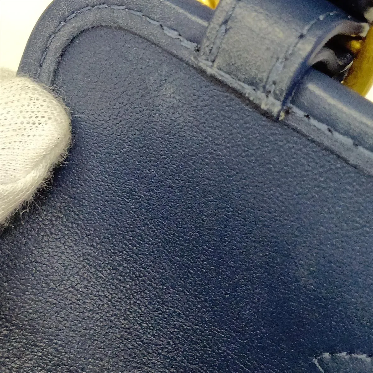 [Individually packaged] Chanel Mini Matelassé Denim Chain Shoulder Bag, Blue x Navy, Gold Hardware, H35GNH44, Random Plate — view 12