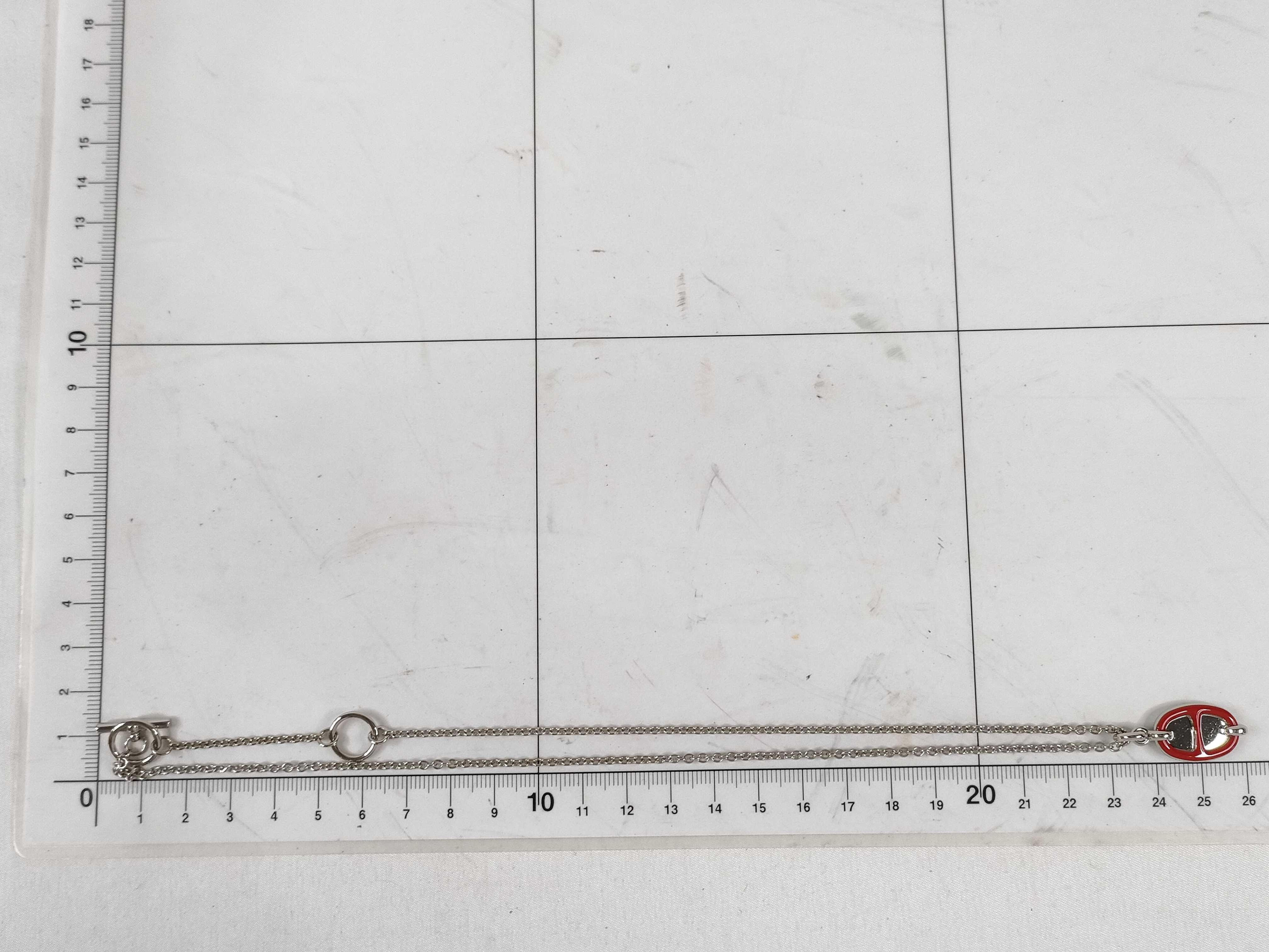 Mini Maillon PM Necklace, Rouge Vif x Silver Hardware, Hermes, Unused Necklace — view 9