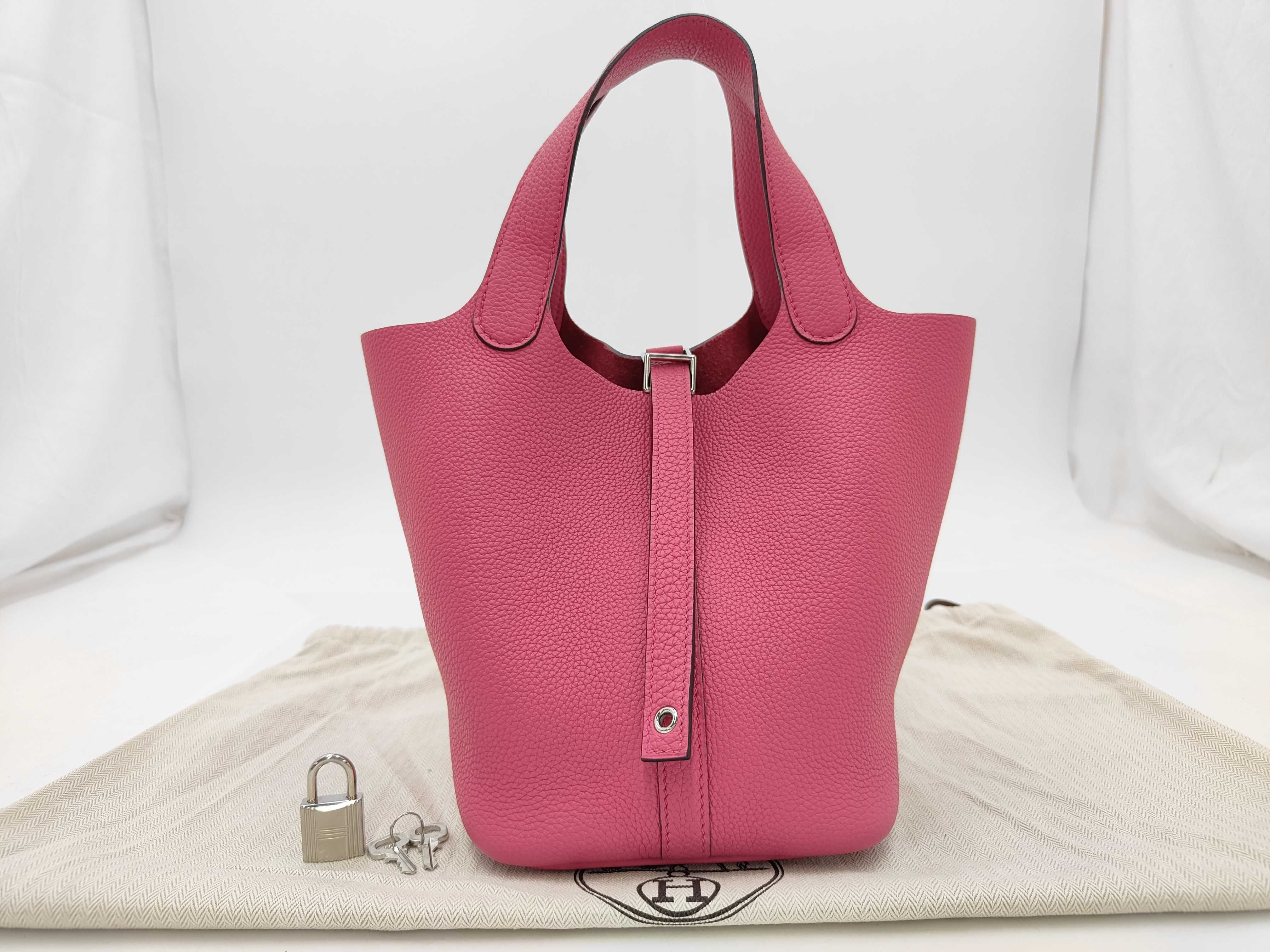 Picotin Lock PM Pink Z Stamp Handbag