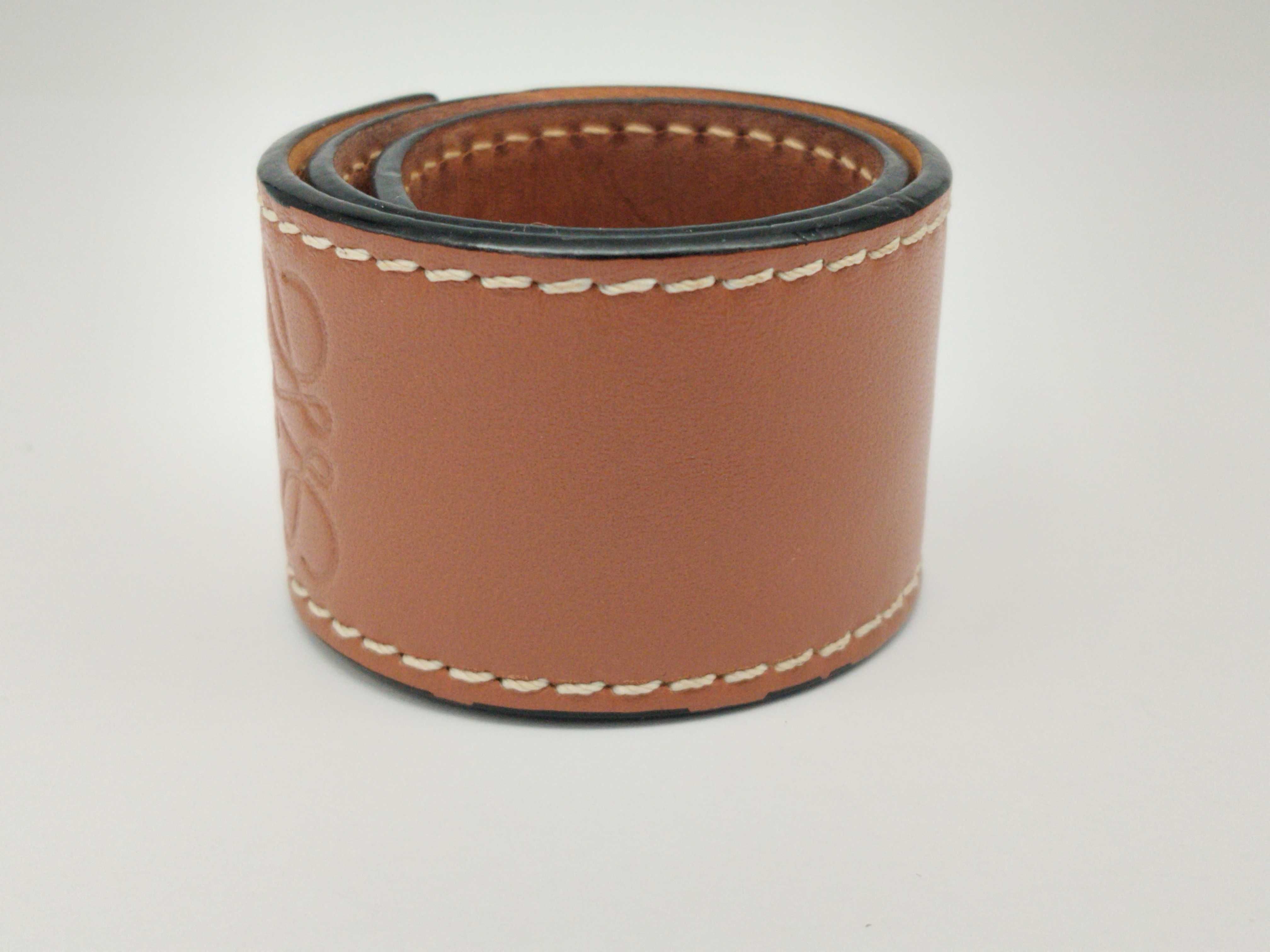 Slap Bracelet Small Anagram Leather Brown Bracelet Bangle Bracelet & Bangle — view 2