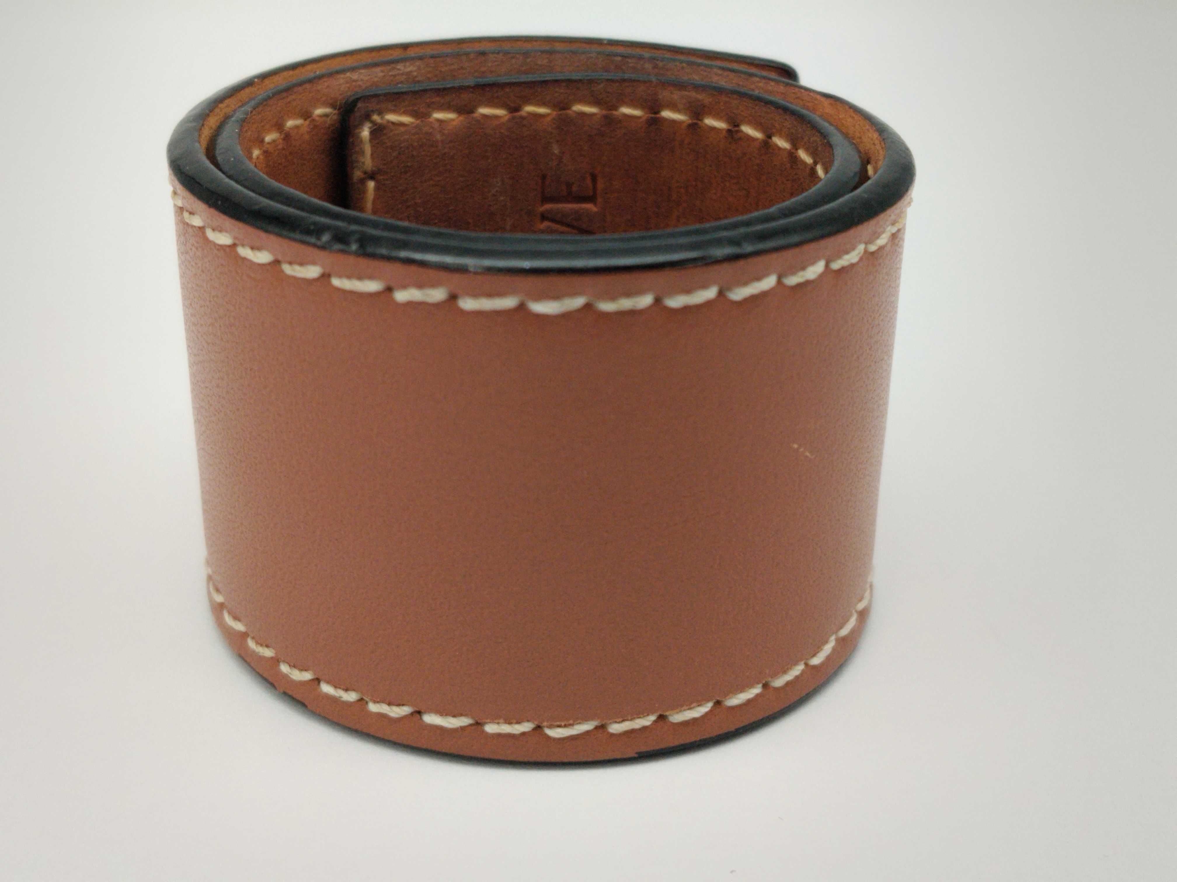 Slap Bracelet Small Anagram Leather Brown Bracelet Bangle Bracelet & Bangle — view 3