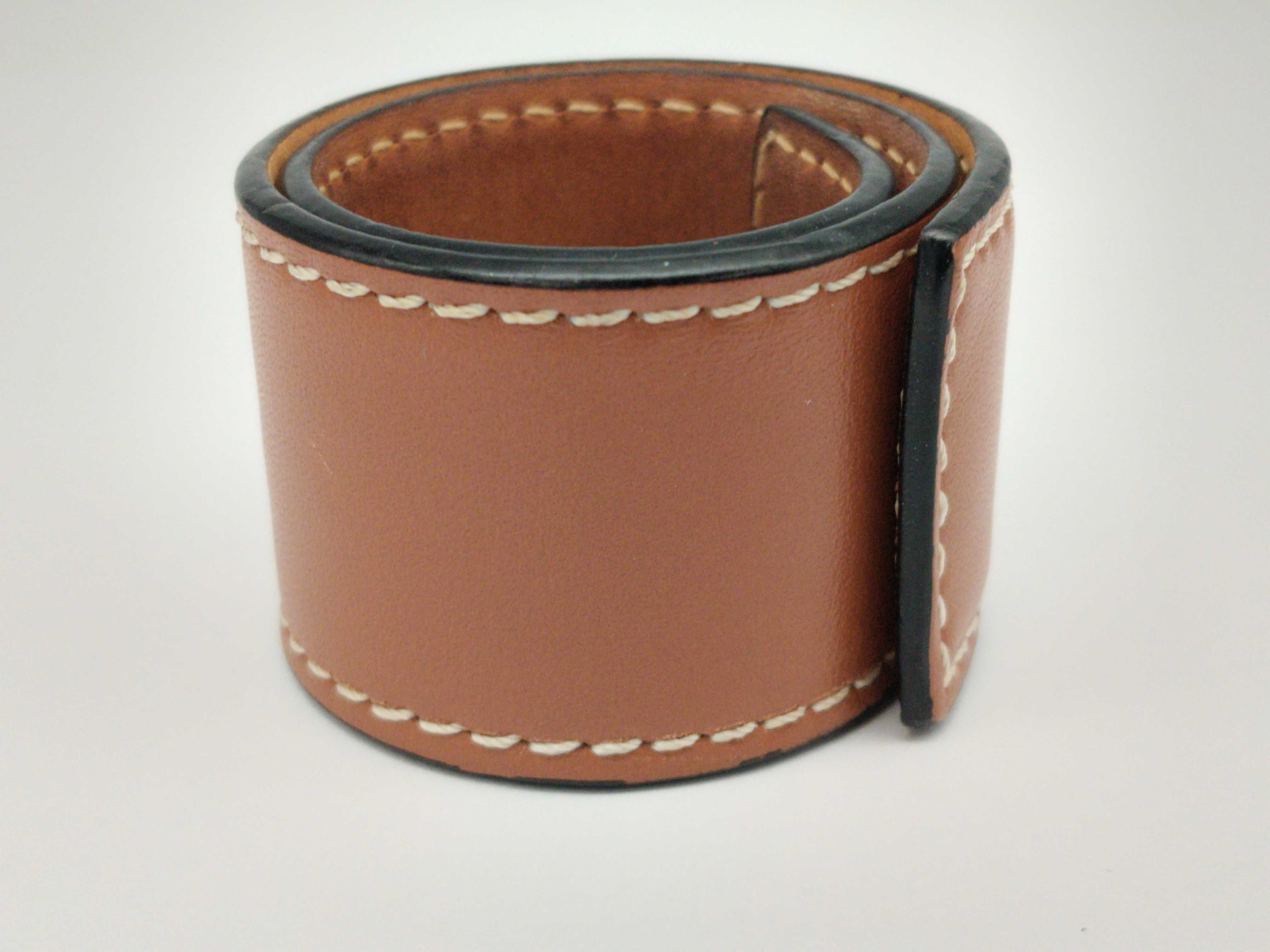 Slap Bracelet Small Anagram Leather Brown Bracelet Bangle Bracelet & Bangle — view 4