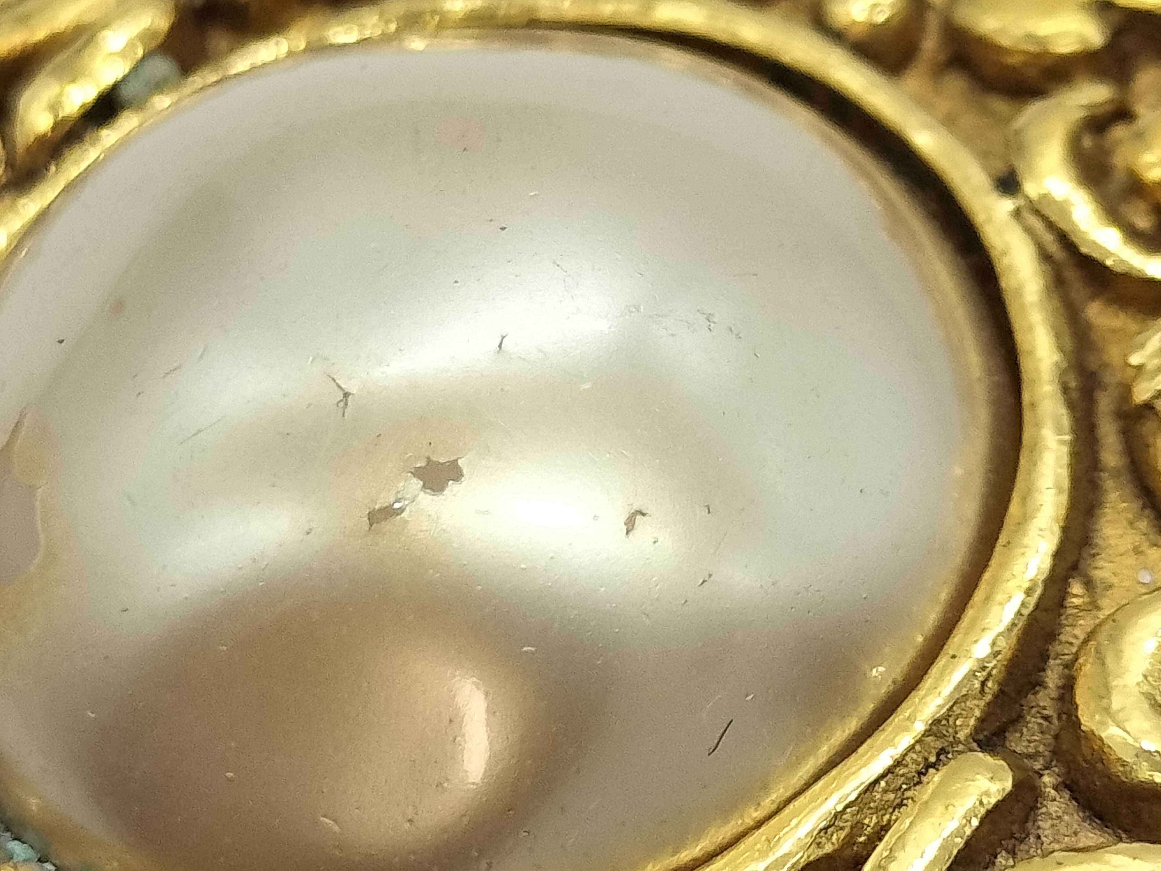 Square Pearl Gold Brooch — view 8