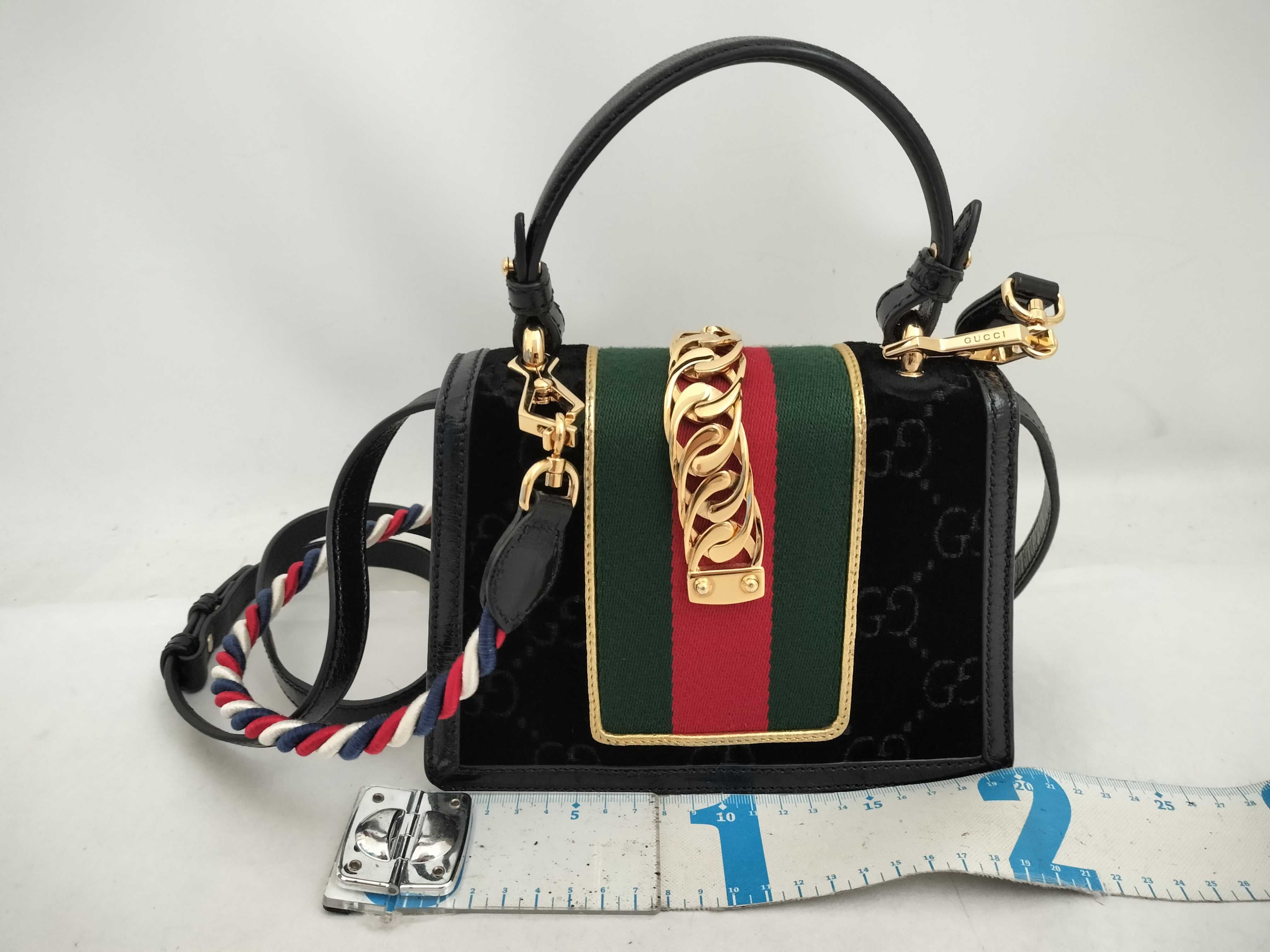 Sylvie 2-Way Shoulder Bag, Velvet, Black, Gold Hardware, 470270, Includes 2 Shoulder Straps and Dust Bag. — view 2