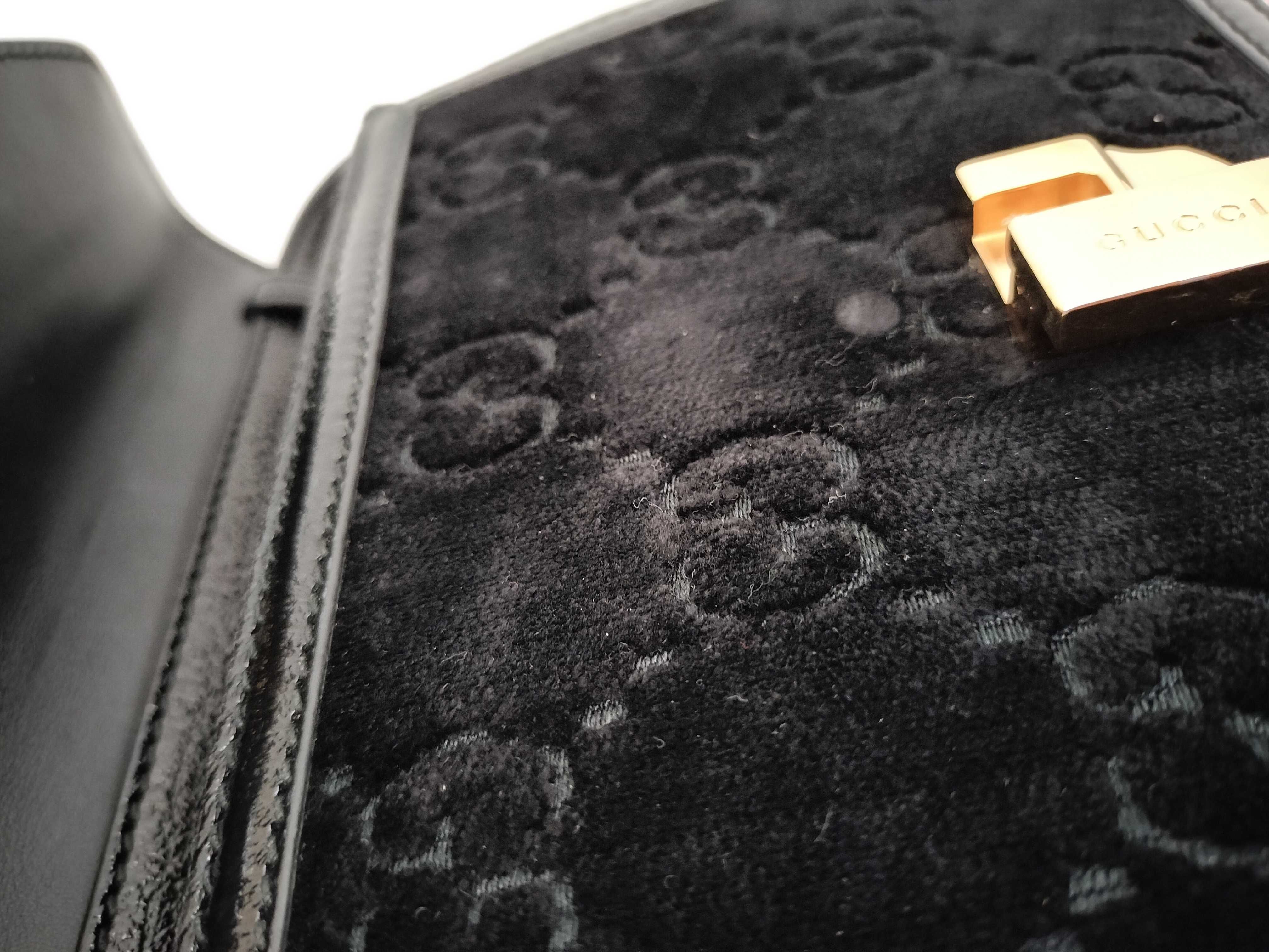 Sylvie 2-Way Shoulder Bag, Velvet, Black, Gold Hardware, 470270, Includes 2 Shoulder Straps and Dust Bag. — view 14