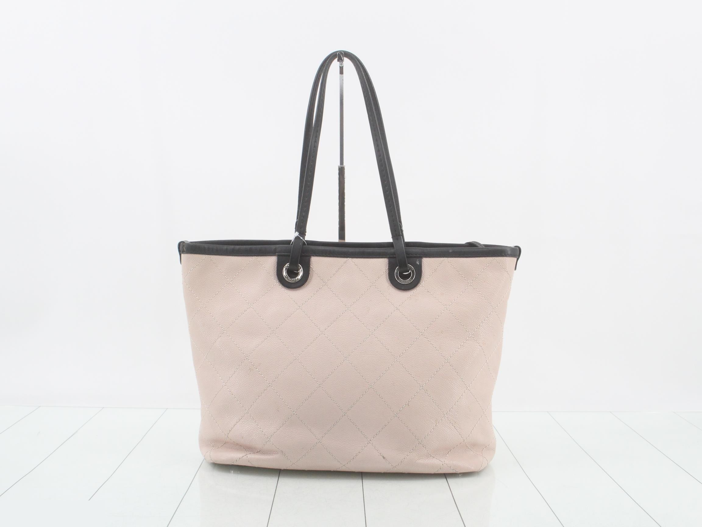 On the Road Caviar Skin Tote Bag with Pouch — view 2
