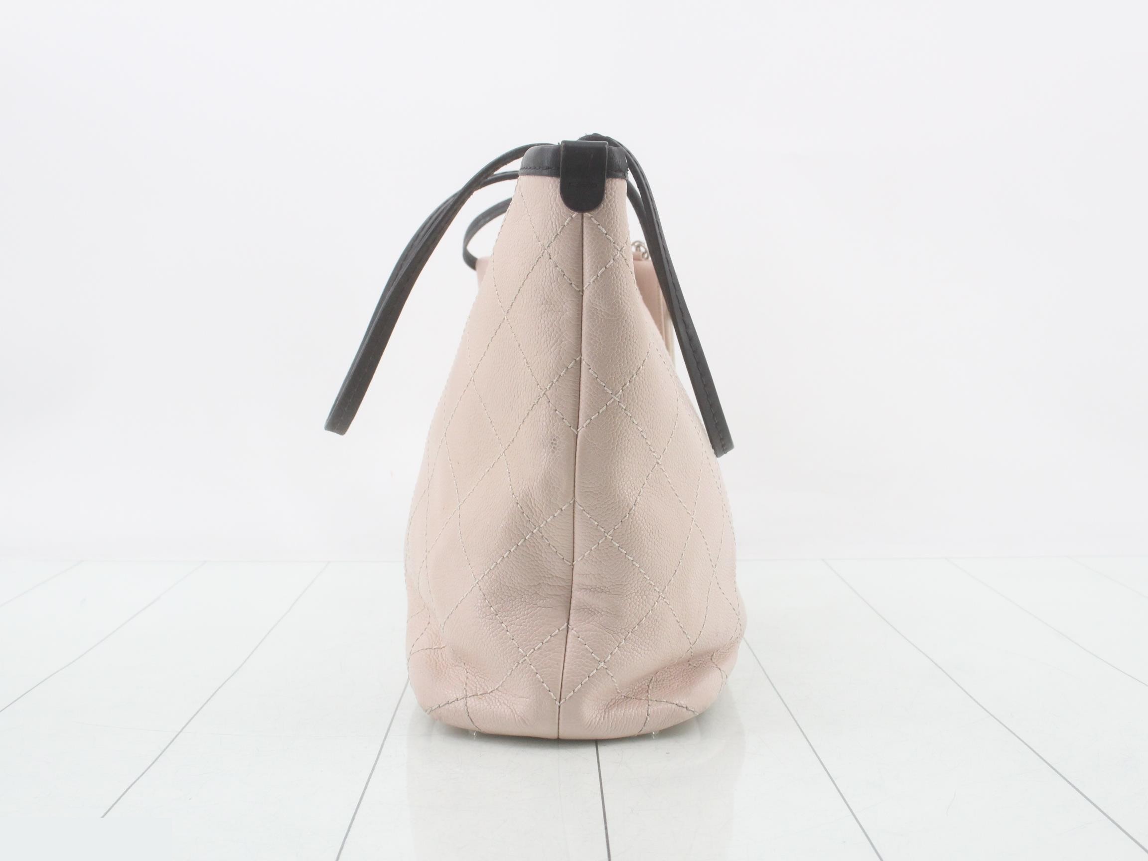 On the Road Caviar Skin Tote Bag with Pouch — view 3