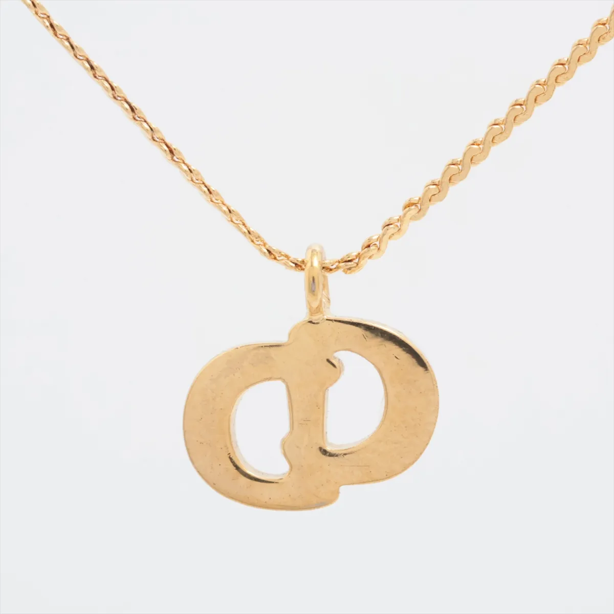 CD Logo Necklace GP x Rhinestone Gold — view 2
