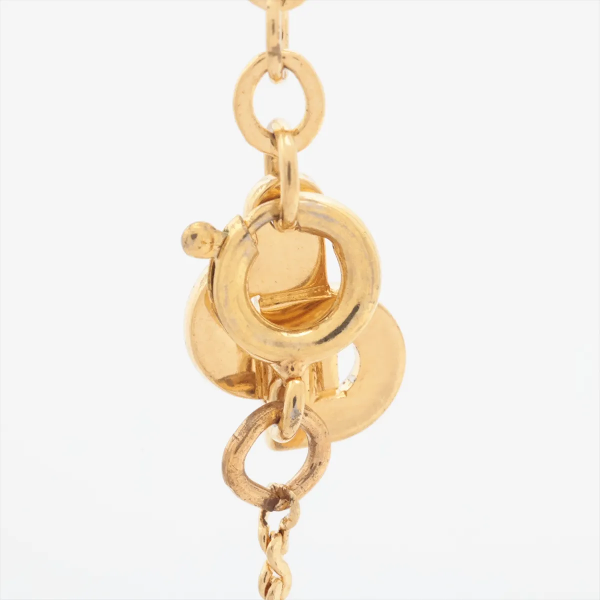 CD Logo Necklace GP x Rhinestone Gold — view 3