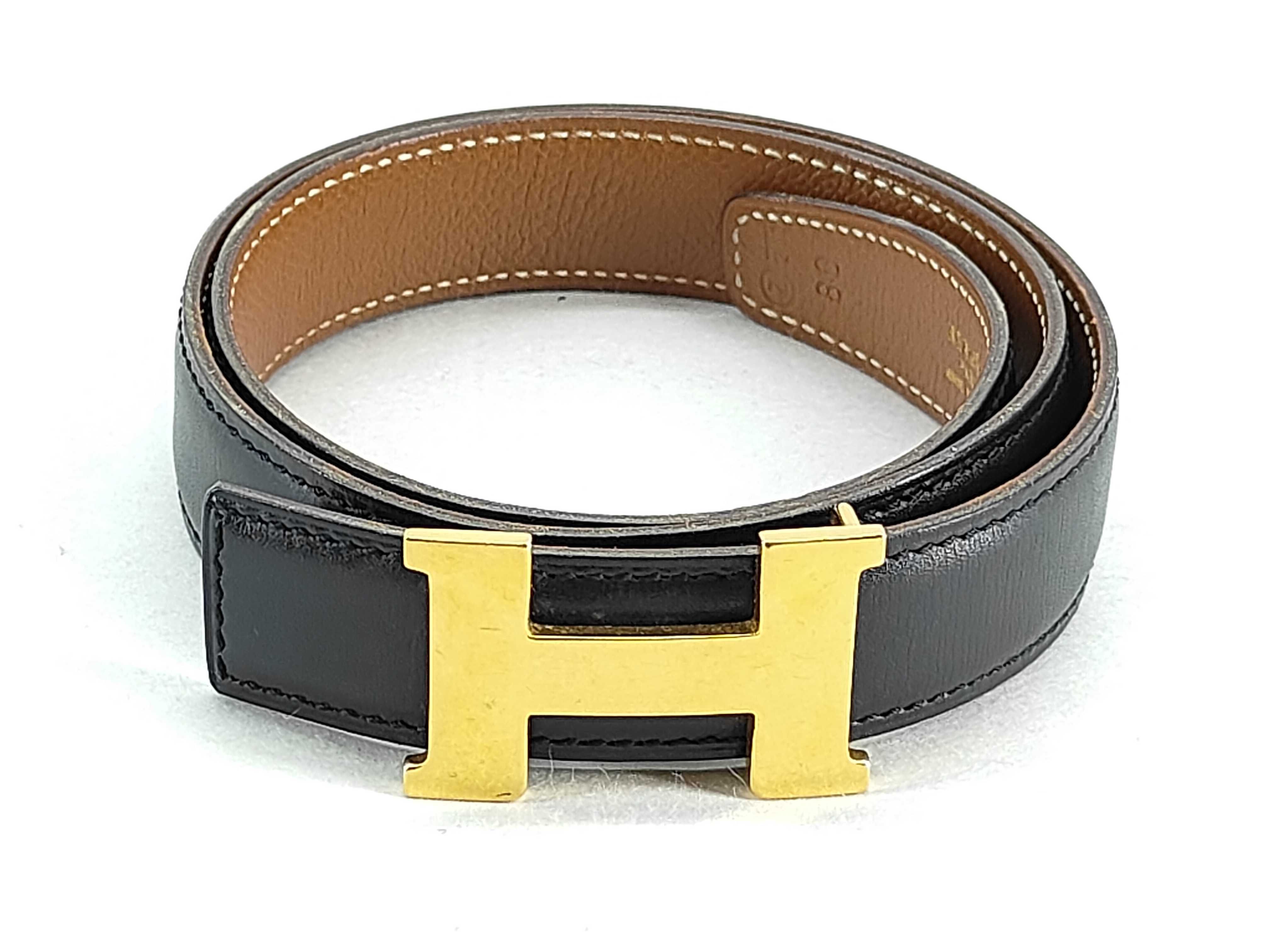 Mini Constance H Belt Z: Belt Black x Gold Belt