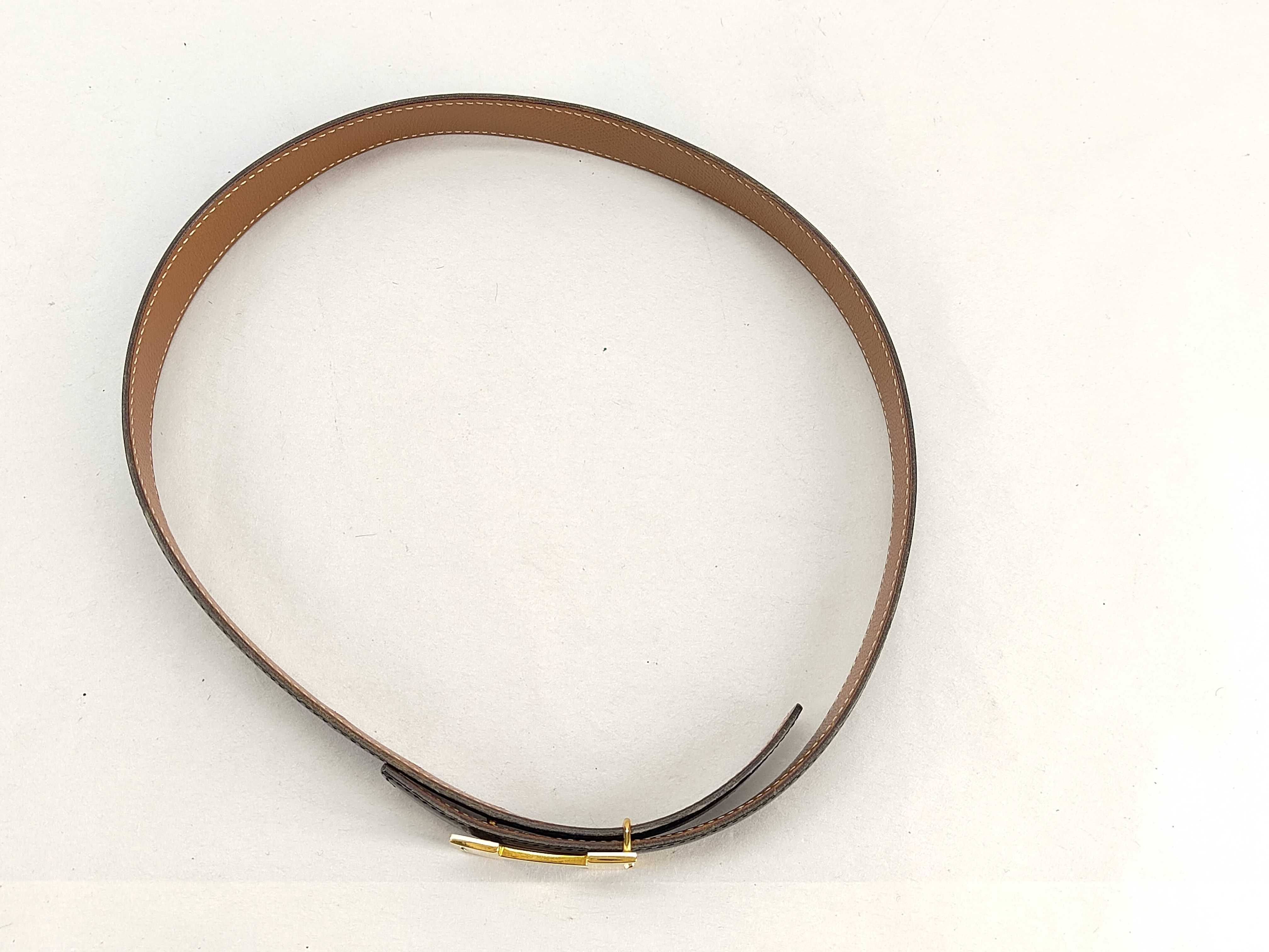 Mini Constance H Belt Z: Belt Black x Gold Belt — view 2