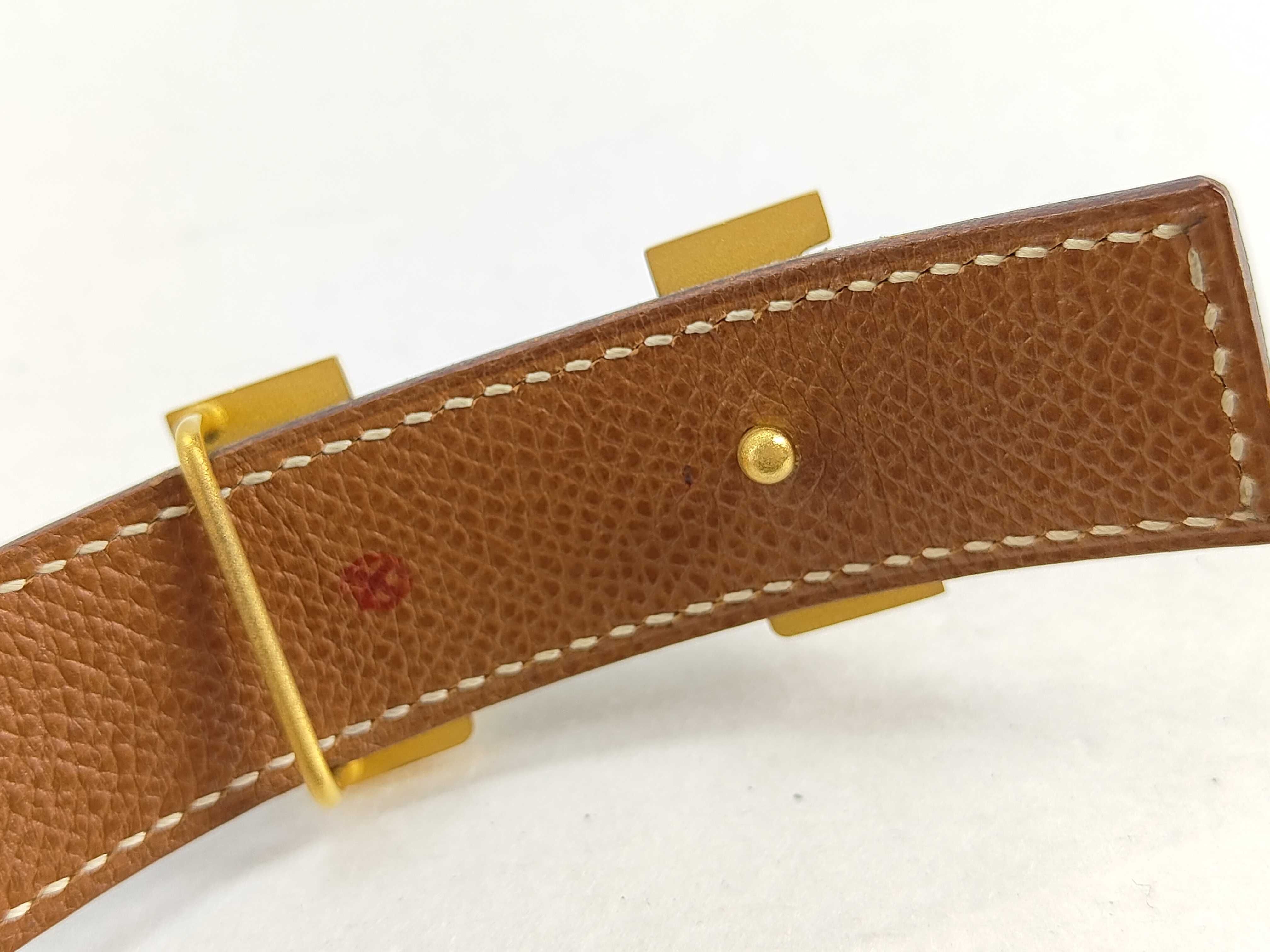 Mini Constance H Belt Z: Belt Black x Gold Belt — view 6