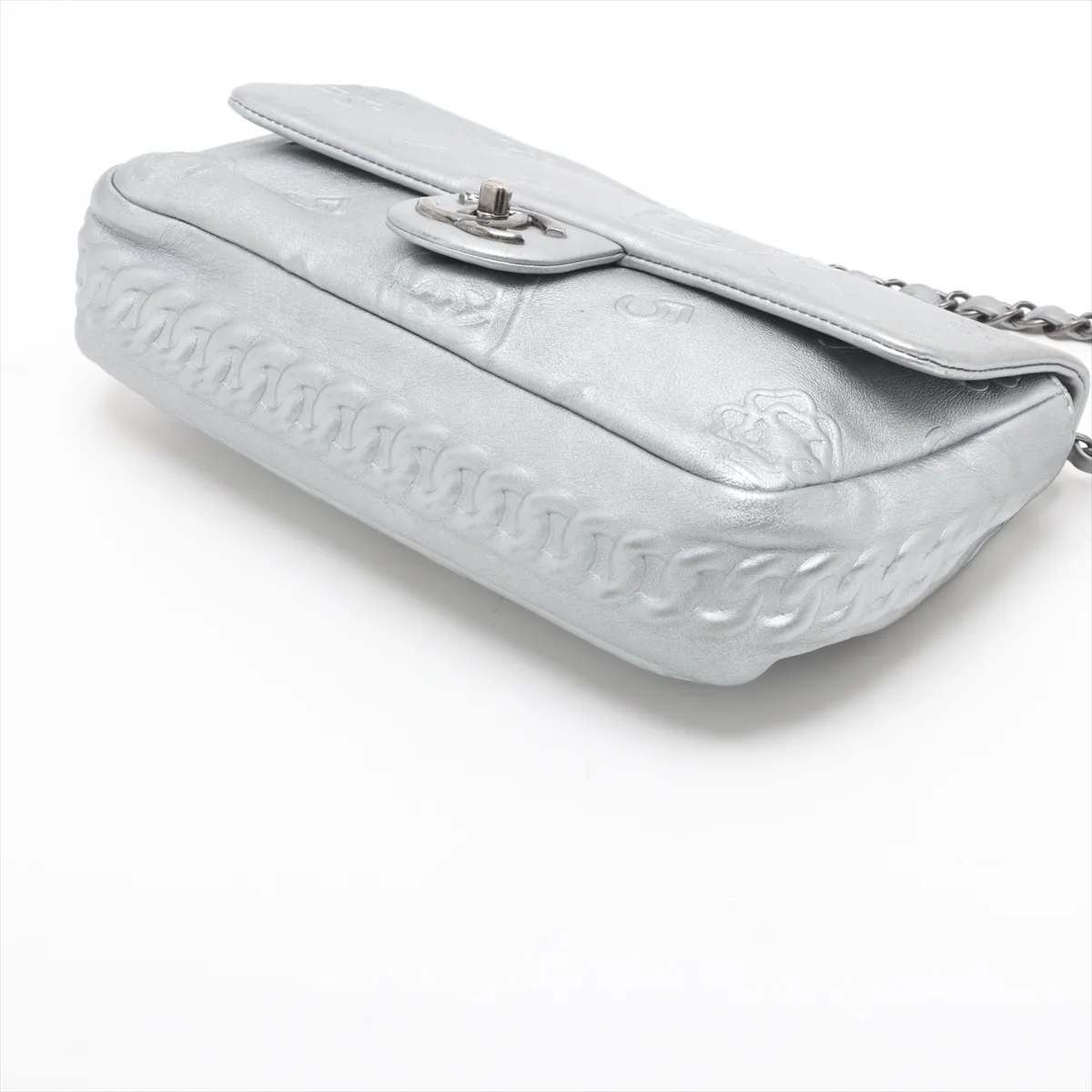 Coco Mark Leather Single Flap Double Chain Bag Coco Perfume Silver Gunmetal Hardware 19247464 19th Series — view 3