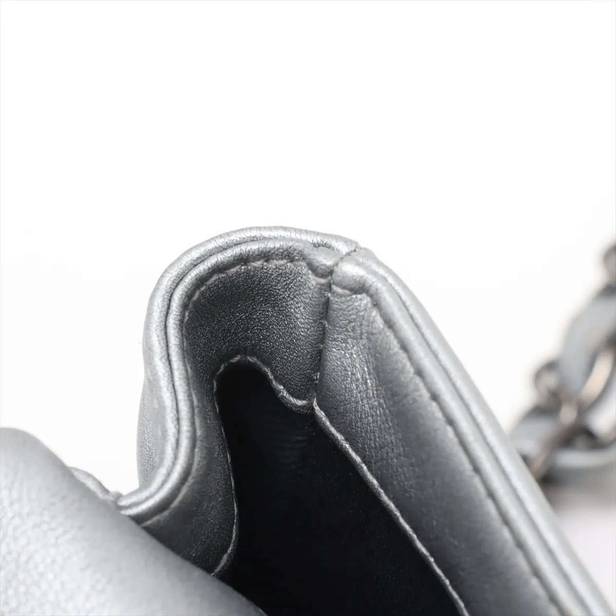 Coco Mark Leather Single Flap Double Chain Bag Coco Perfume Silver Gunmetal Hardware 19247464 19th Series — view 10