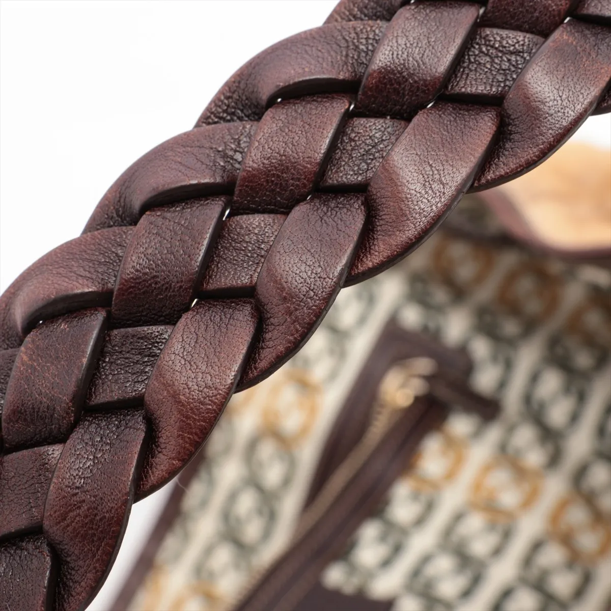 fur x leather shoulder bag brown 137621 — view 10
