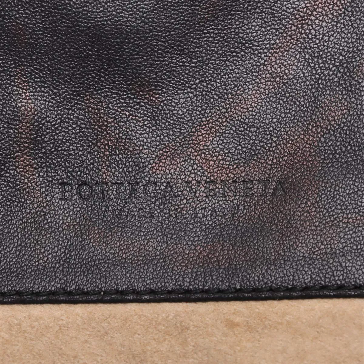 Intrecciato Leather Tote Bag Black 195420 — view 7