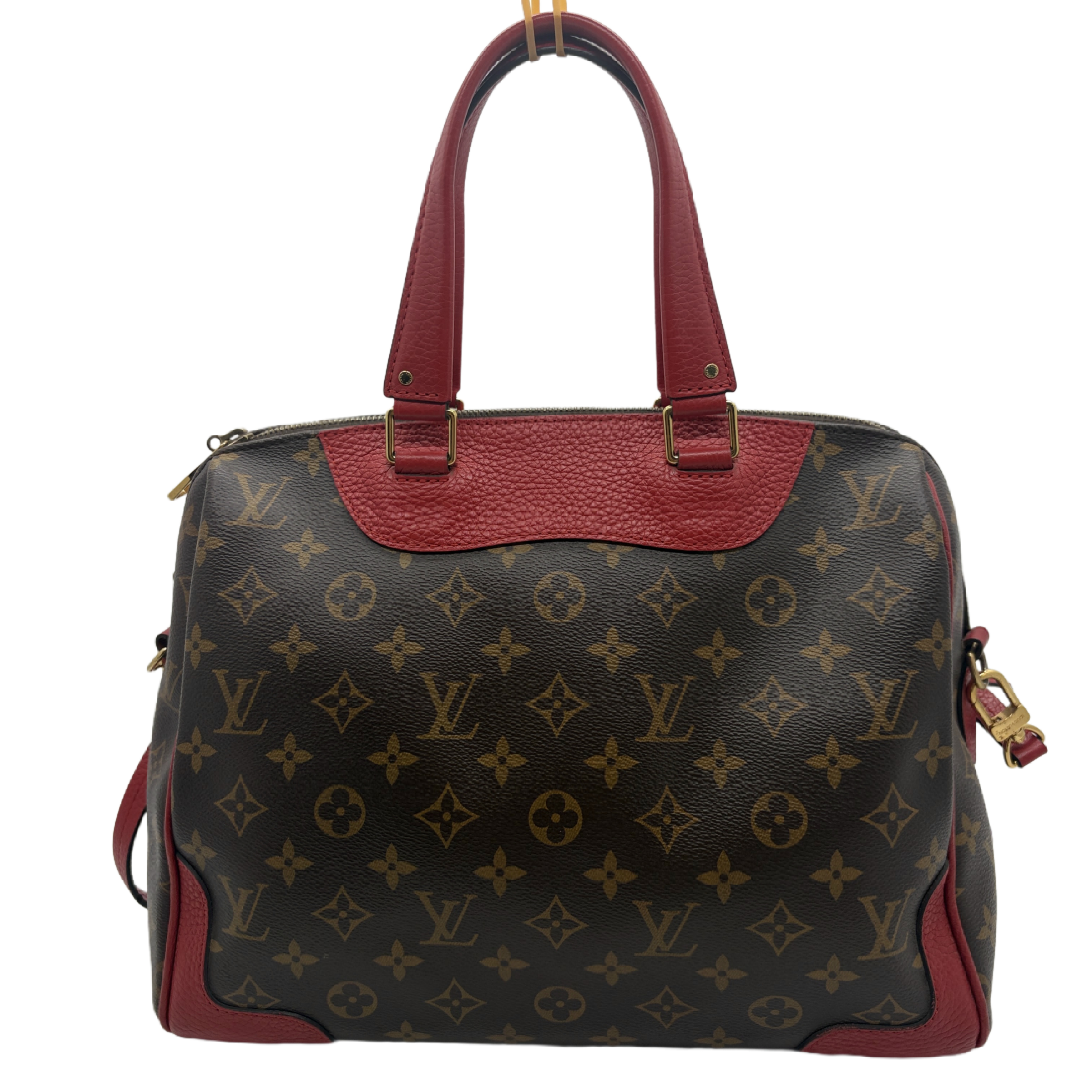 Monogram Estrella NM 2-Way Tote Bag Handbag Brown x Red Gold Hardware Shoulder Bag — view 2