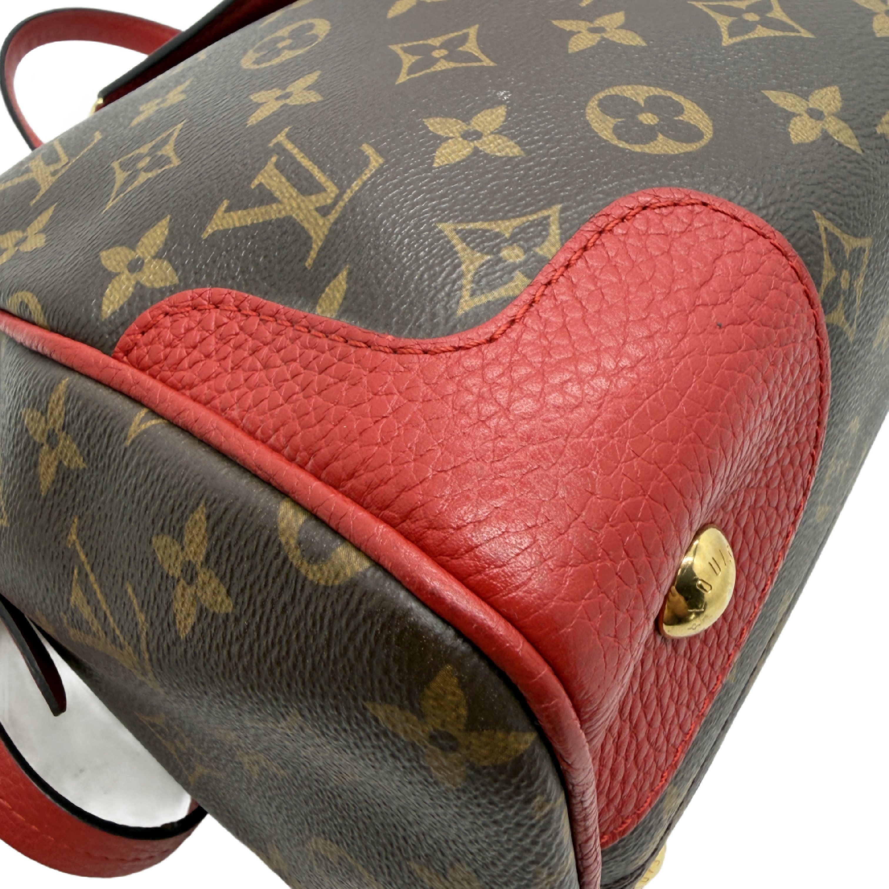 Monogram Estrella NM 2-Way Tote Bag Handbag Brown x Red Gold Hardware Shoulder Bag — view 5