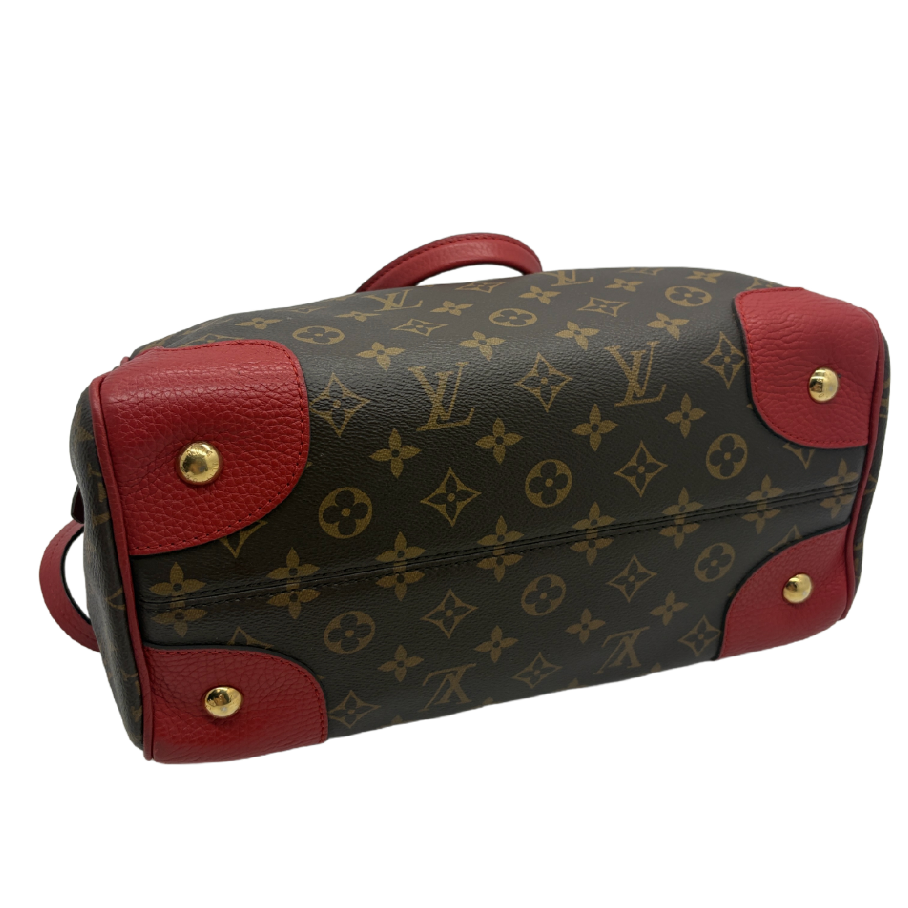 Monogram Estrella NM 2-Way Tote Bag Handbag Brown x Red Gold Hardware Shoulder Bag — view 6