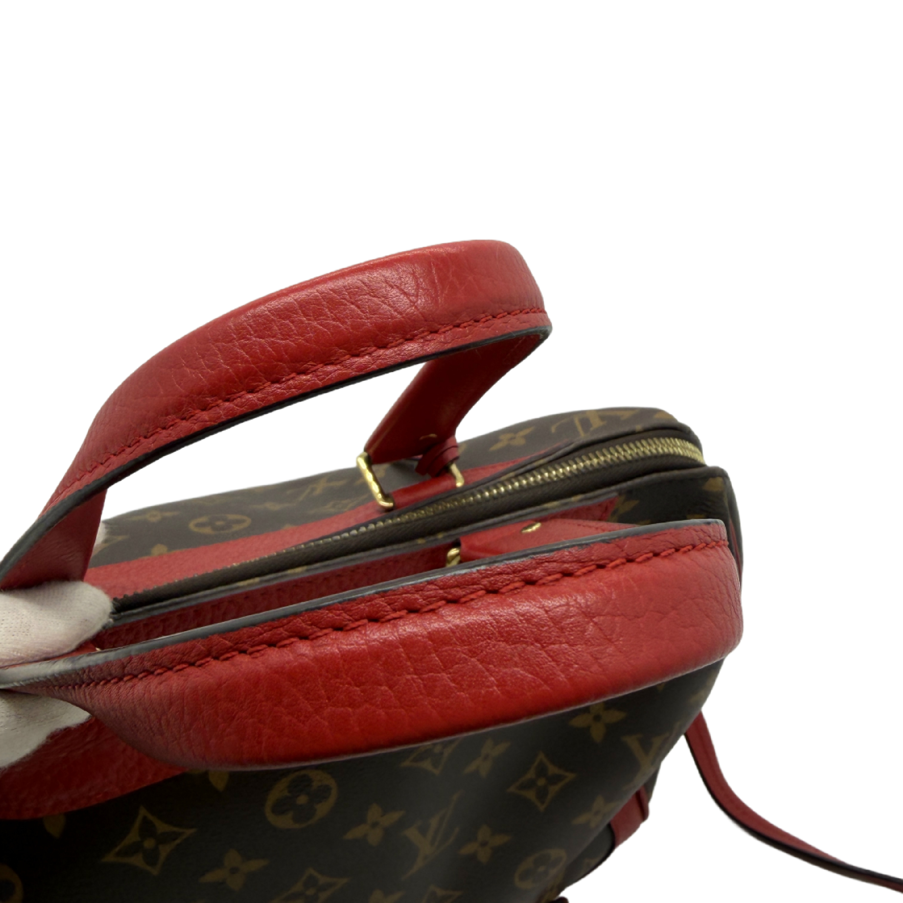Monogram Estrella NM 2-Way Tote Bag Handbag Brown x Red Gold Hardware Shoulder Bag — view 10