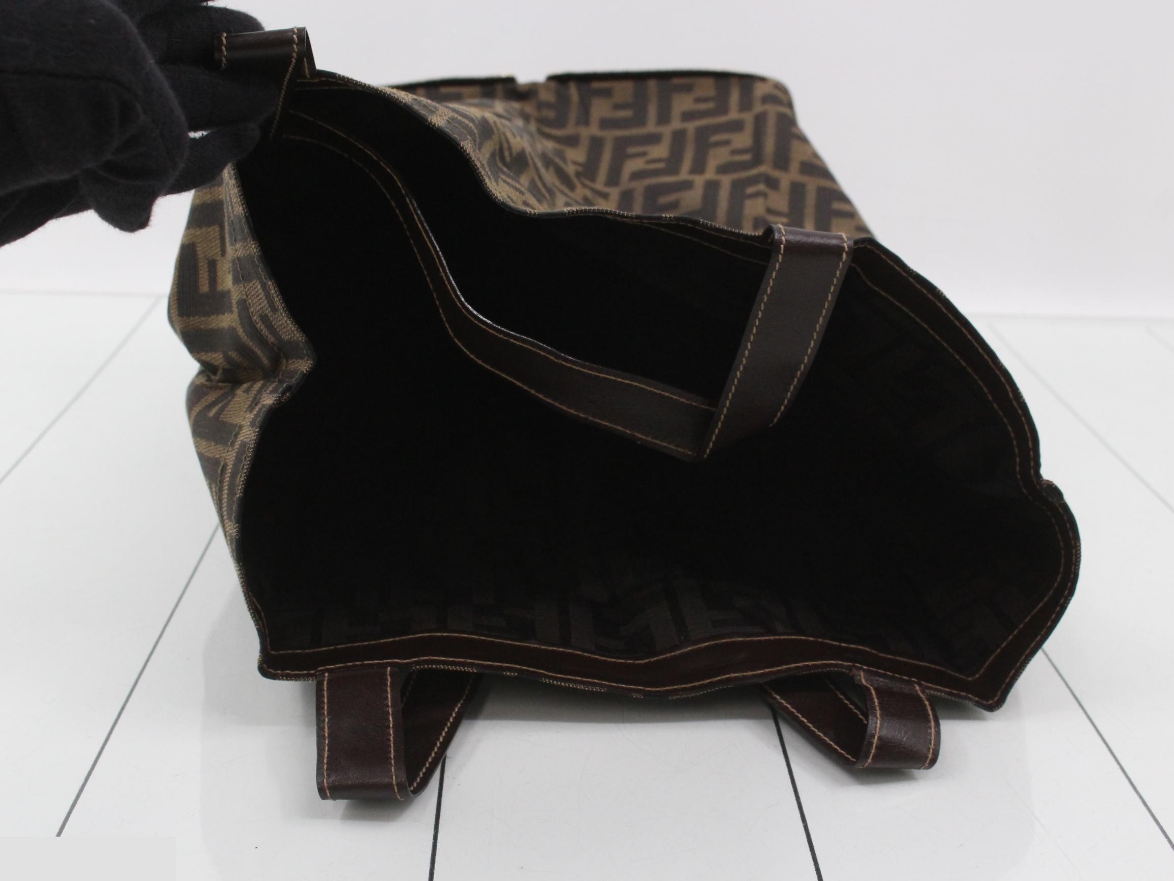 Zucca Foldable Canvas Tote Bag, Brown — view 4