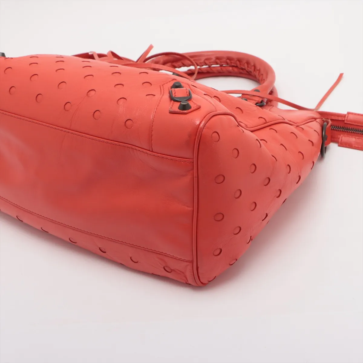 Classic Velo Leather 2WAY Handbag Orange 235216 with Mirror — view 3