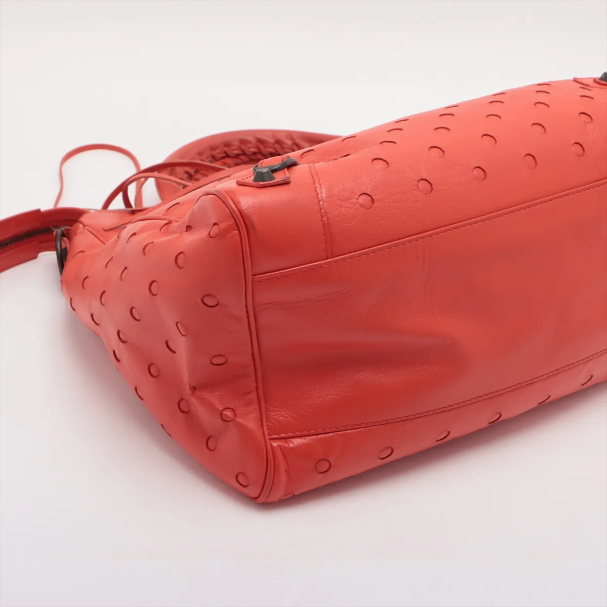 Classic Velo Leather 2WAY Handbag Orange 235216 with Mirror — view 4