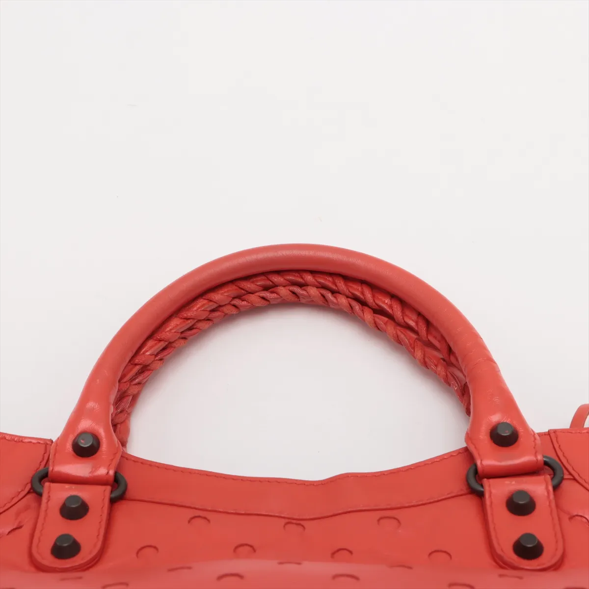 Classic Velo Leather 2WAY Handbag Orange 235216 with Mirror — view 6