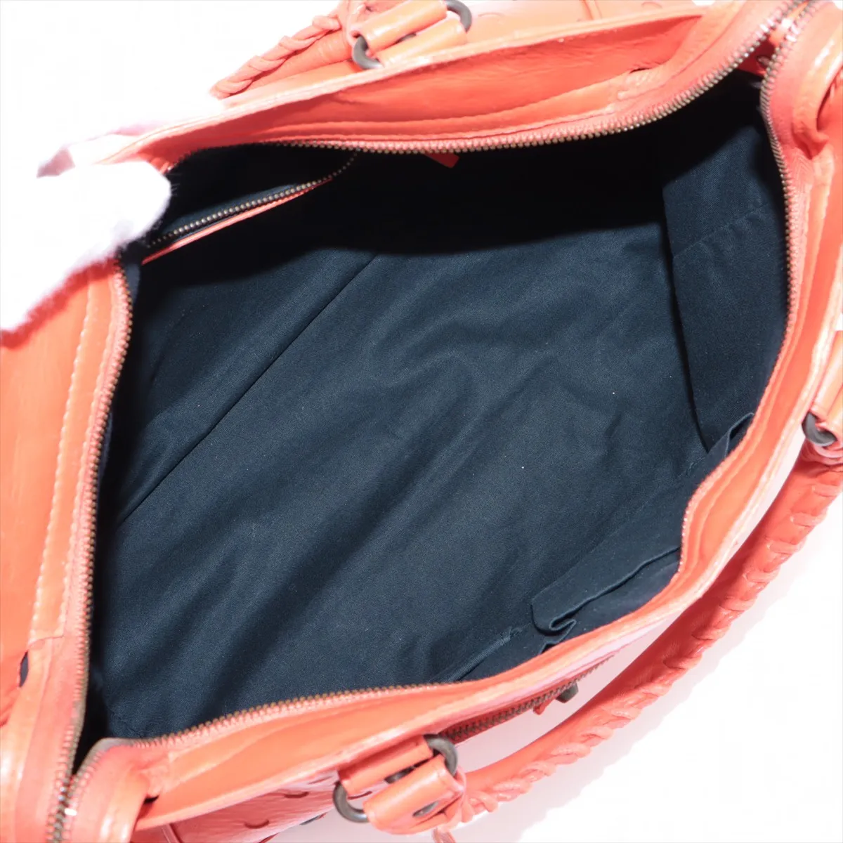 Classic Velo Leather 2WAY Handbag Orange 235216 with Mirror — view 8