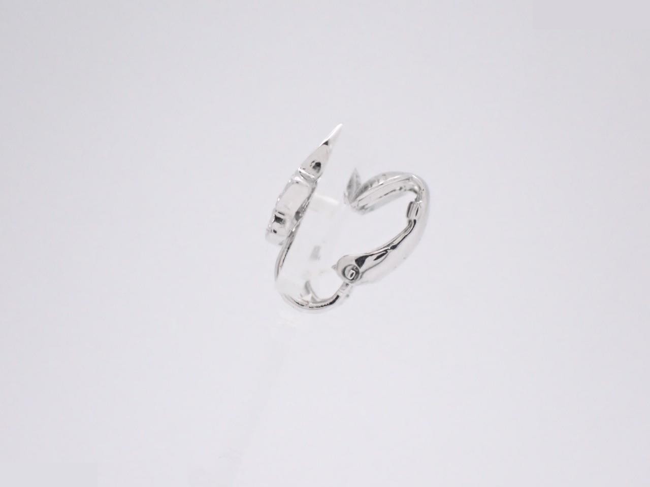 Other lines: Precious metals, earrings, leaf design, silver, rhinestones — view 3