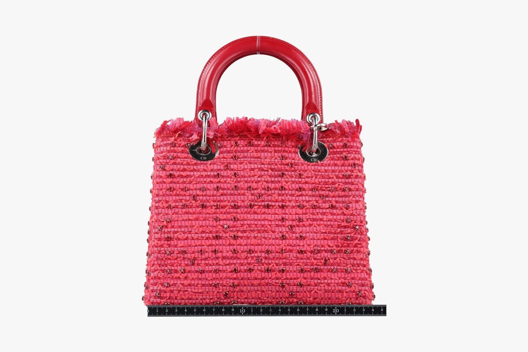 Lady Dior Heart Crystal Cannage Fringe Tweed x Enamel — view 2