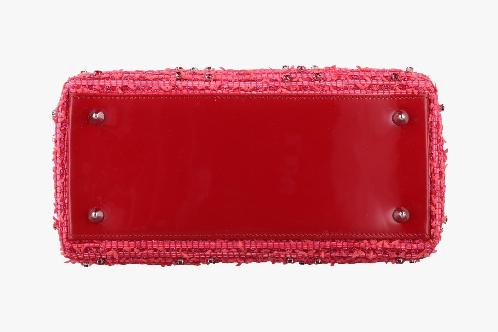 Lady Dior Heart Crystal Cannage Fringe Tweed x Enamel — view 3