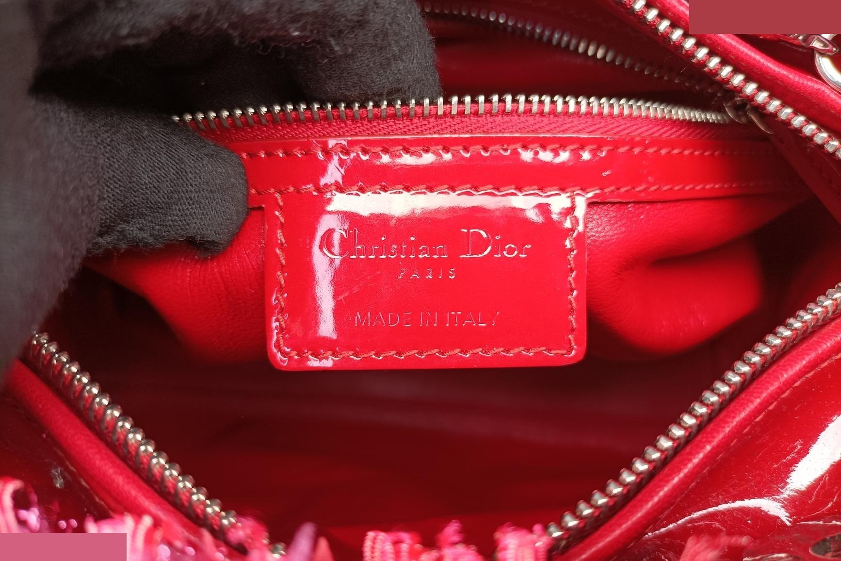 Lady Dior Heart Crystal Cannage Fringe Tweed x Enamel — view 7