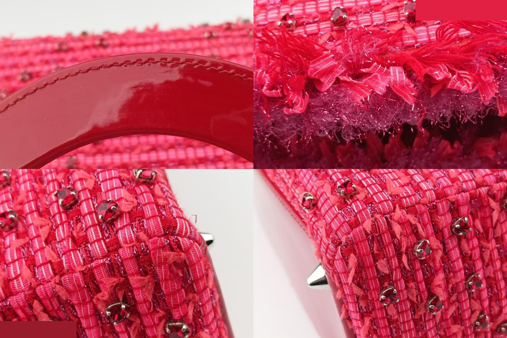 Lady Dior Heart Crystal Cannage Fringe Tweed x Enamel — view 9