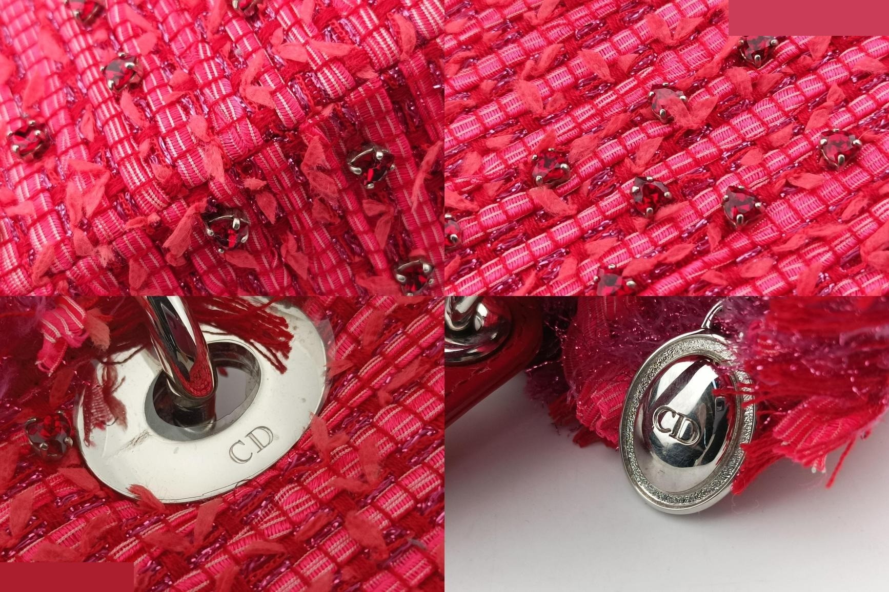 Lady Dior Heart Crystal Cannage Fringe Tweed x Enamel — view 10